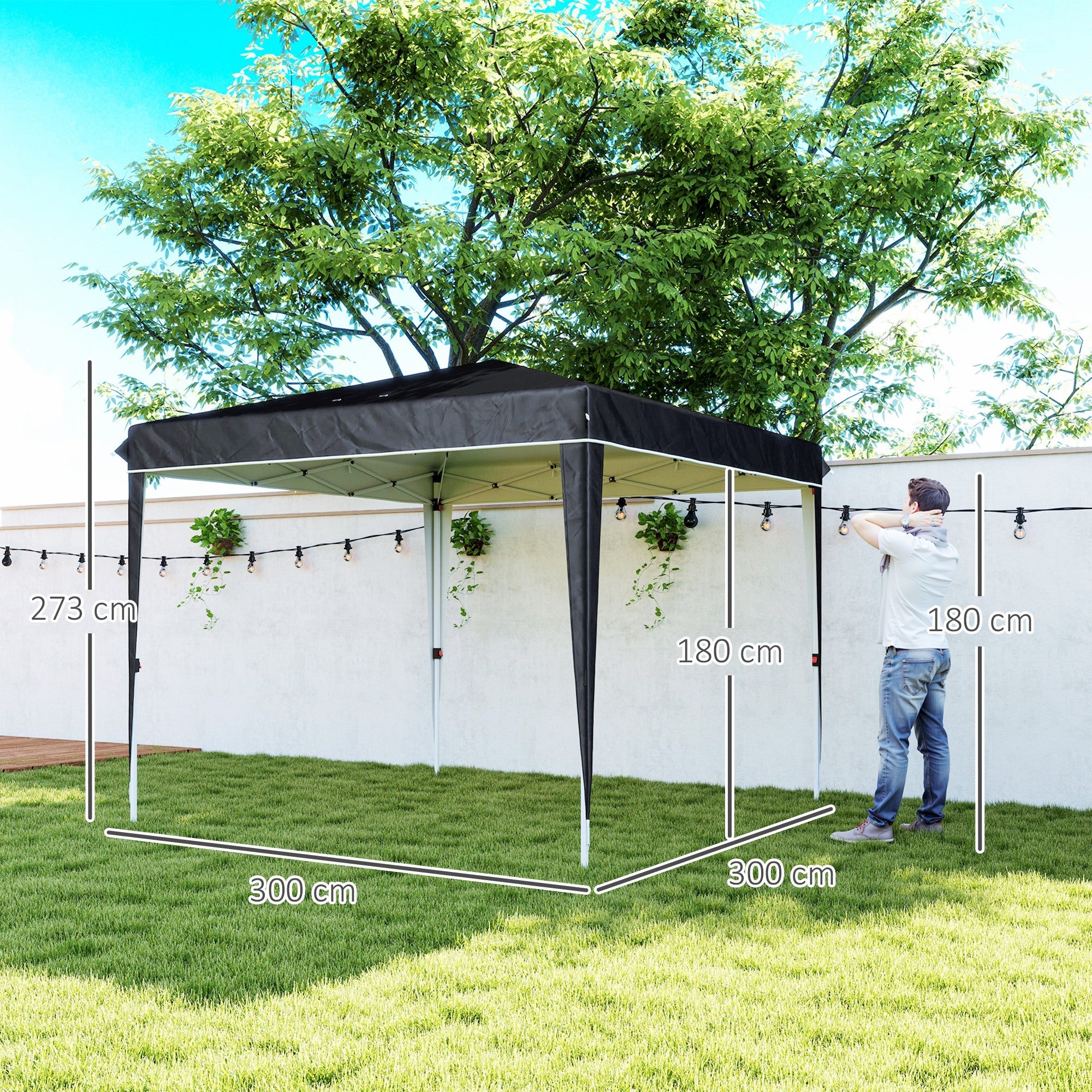 EasyComfort Gazebo 3x3 m verstelbaar (6–9 personen)
