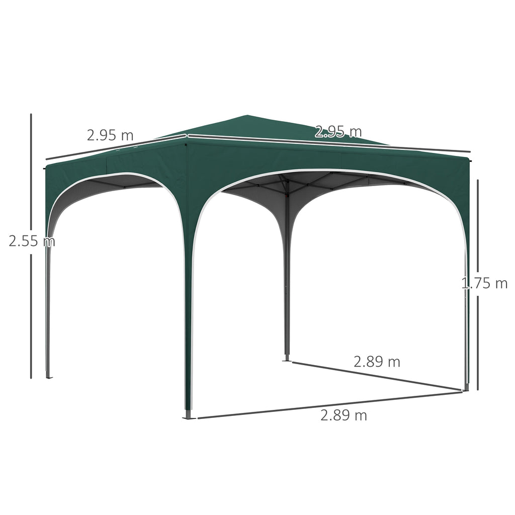 EasyComfort Gazebo verstelbaar 295 x 295 cm groen