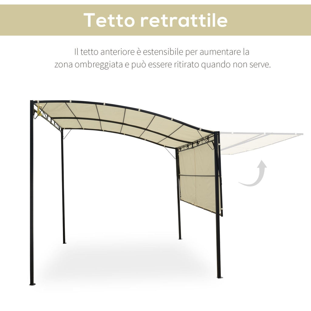 EasyComfort Pergola met anti-UV doek en stalen frame, 3 x 2,5 m, beige