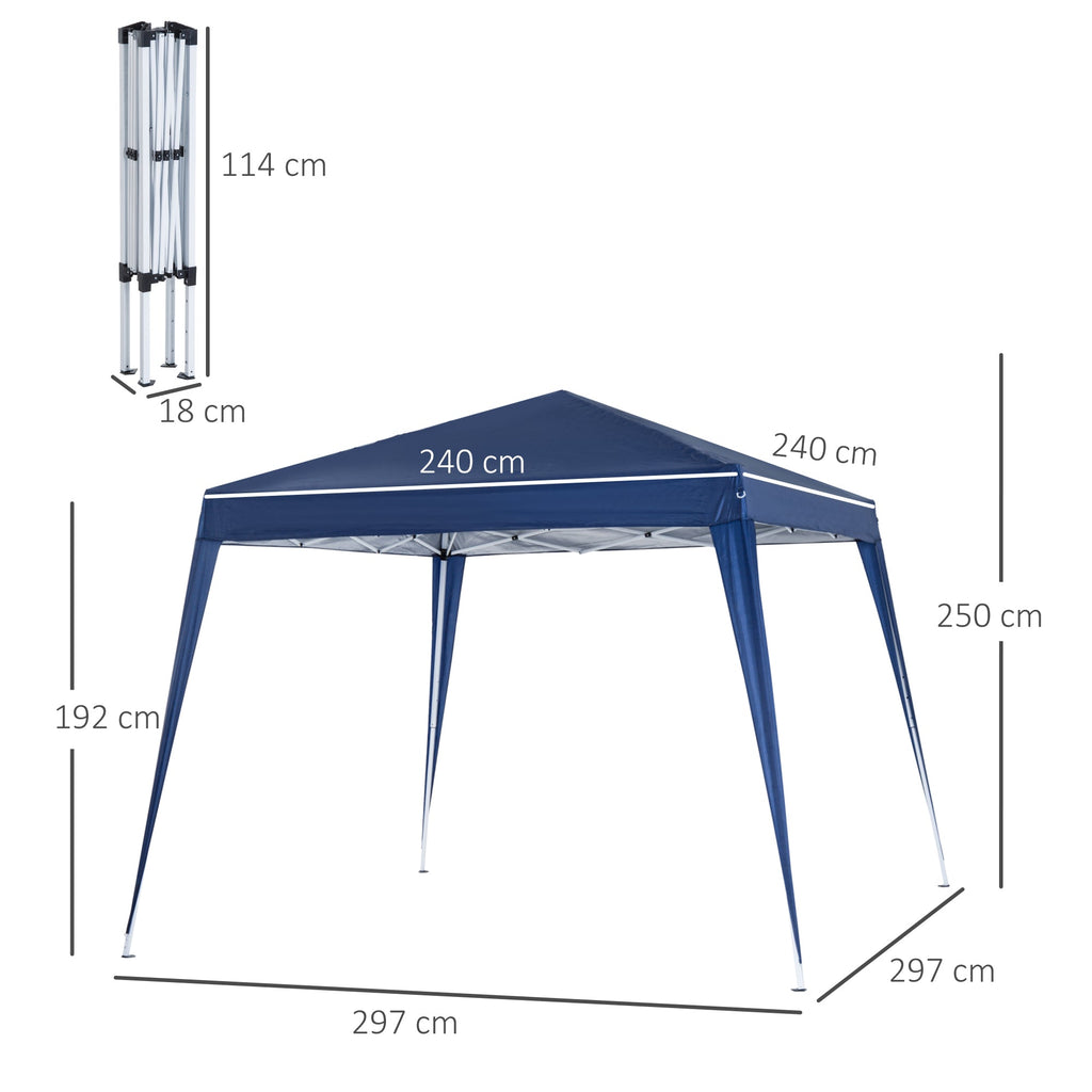 EasyComfort Gazebo vouwbaar 2,4x2,4 m blauw