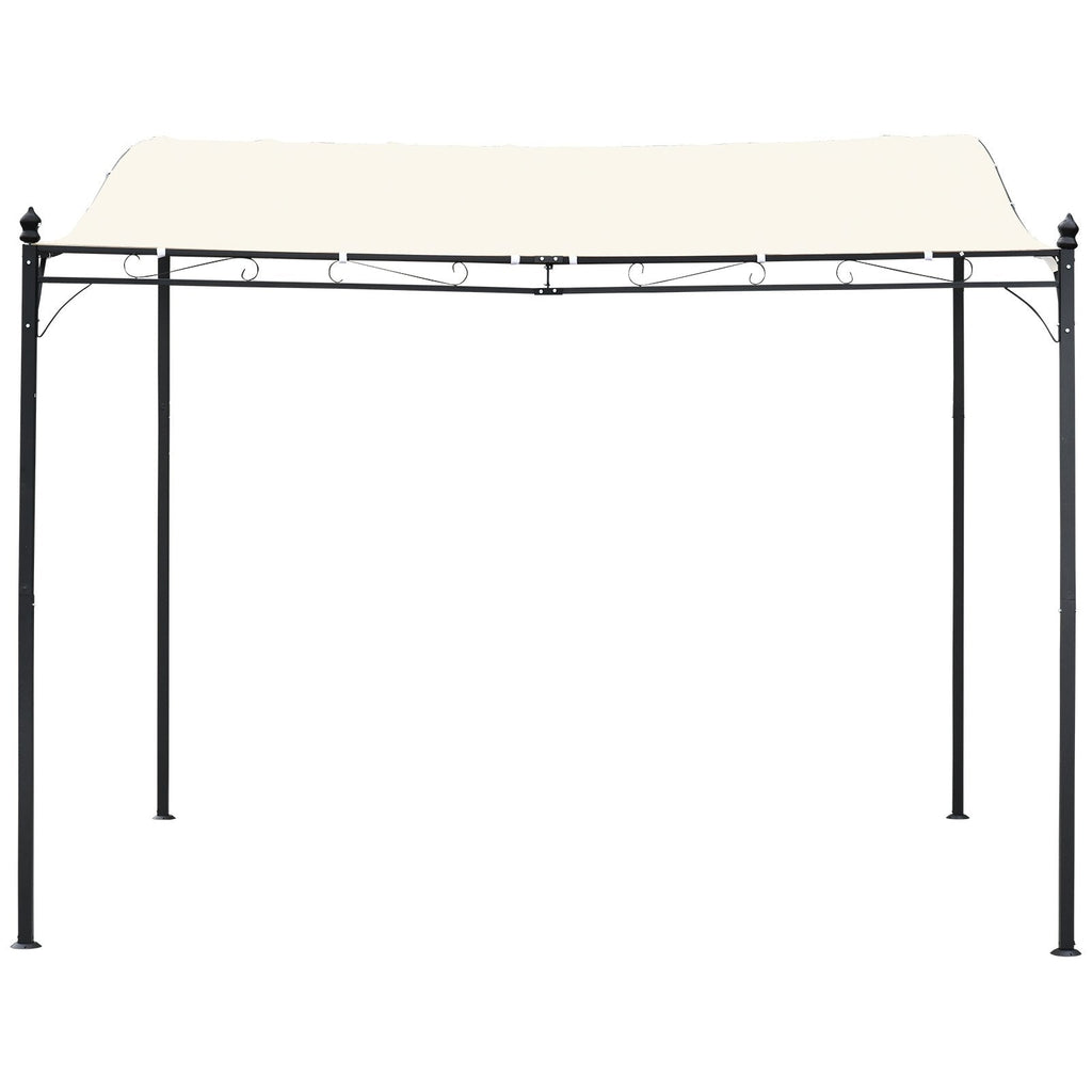 EASYCOMFORT Gazebo Awning with Polyester Fabric, Cream, 297x297cm