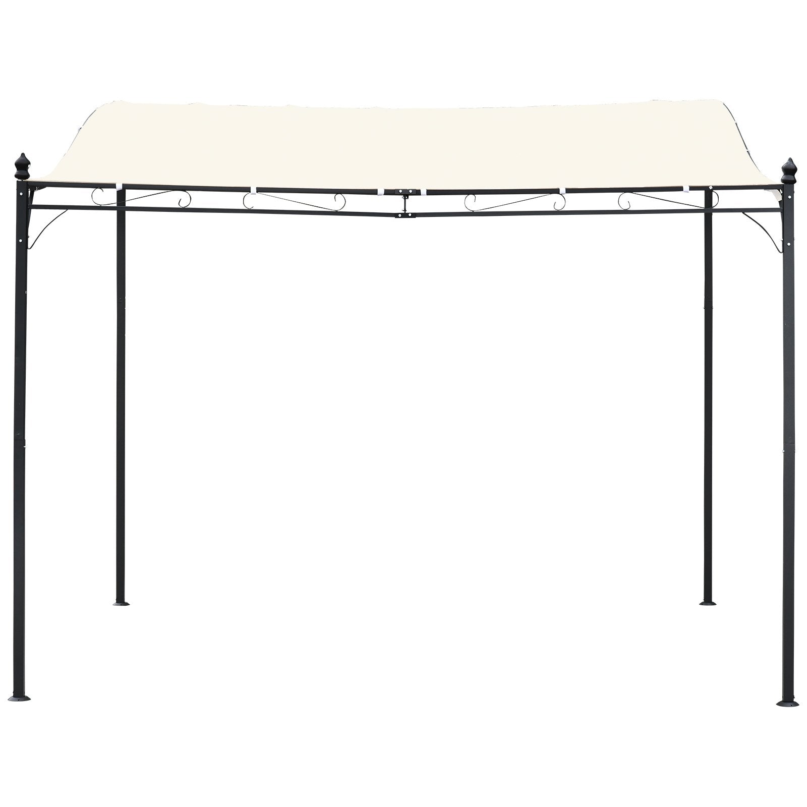 EASYCOMFORT Gazebo Awning with Polyester Fabric, Cream, 297x297cm