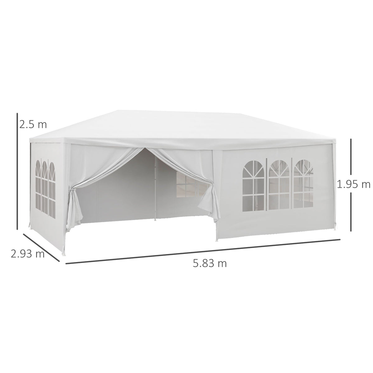 EasyComfort Gazebo 6x3 m partytent met verwijderbare zijwanden