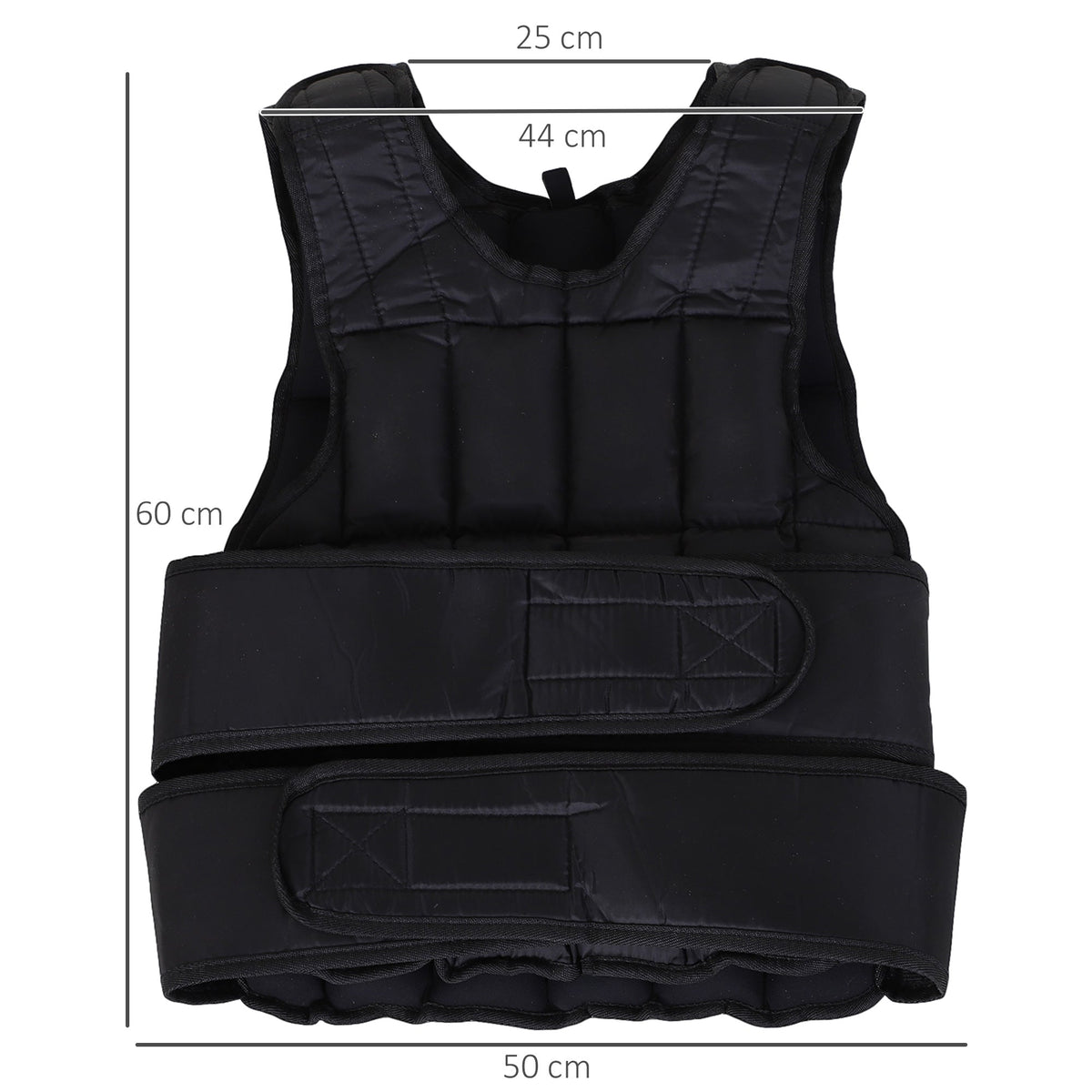EasyComfort 20 kg gewichtsvest met 38 gewichten - zwart