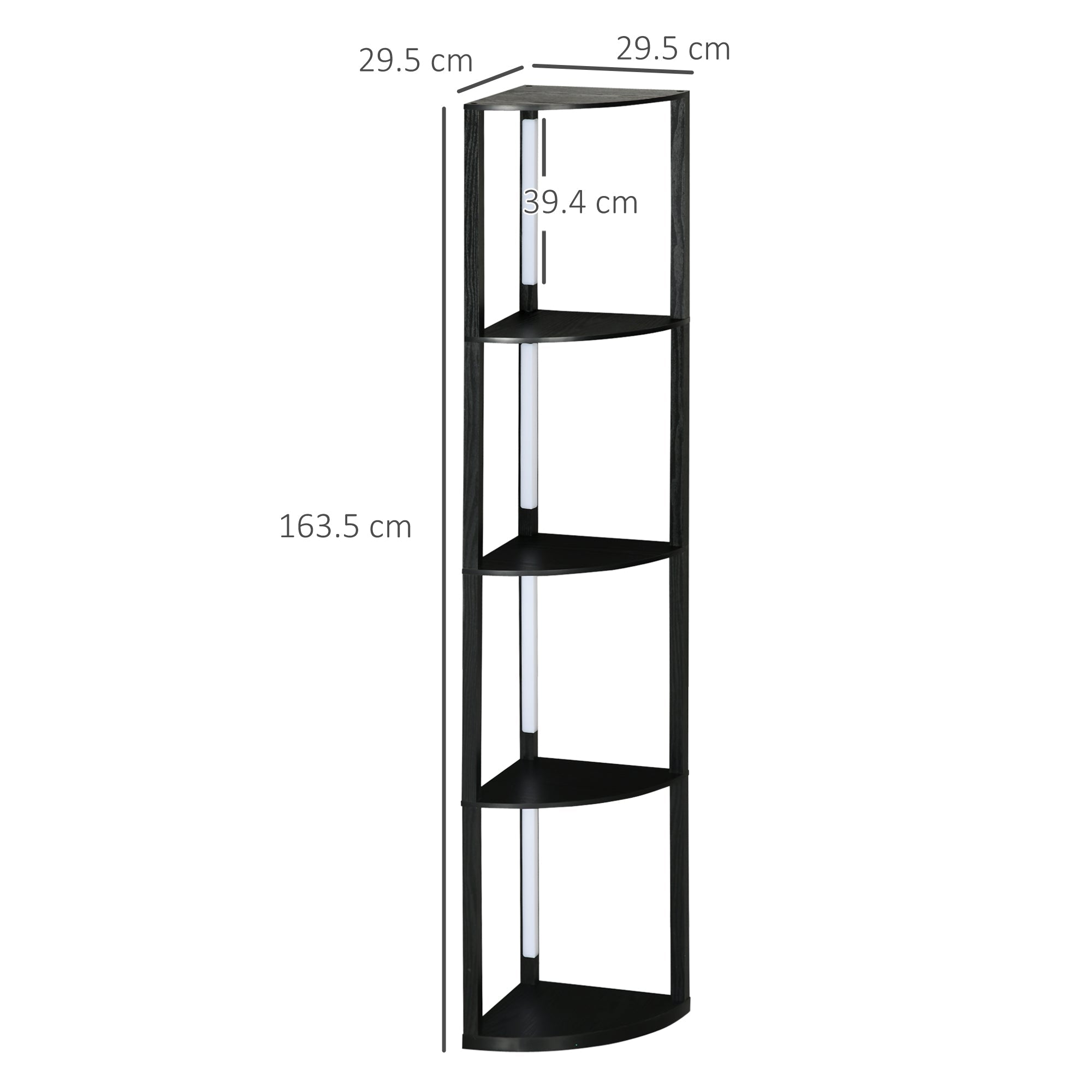 EasyComfort Kolom-vloerlamp MDF, 4 planken, LED 3000K, 41x29.5x163.5 cm