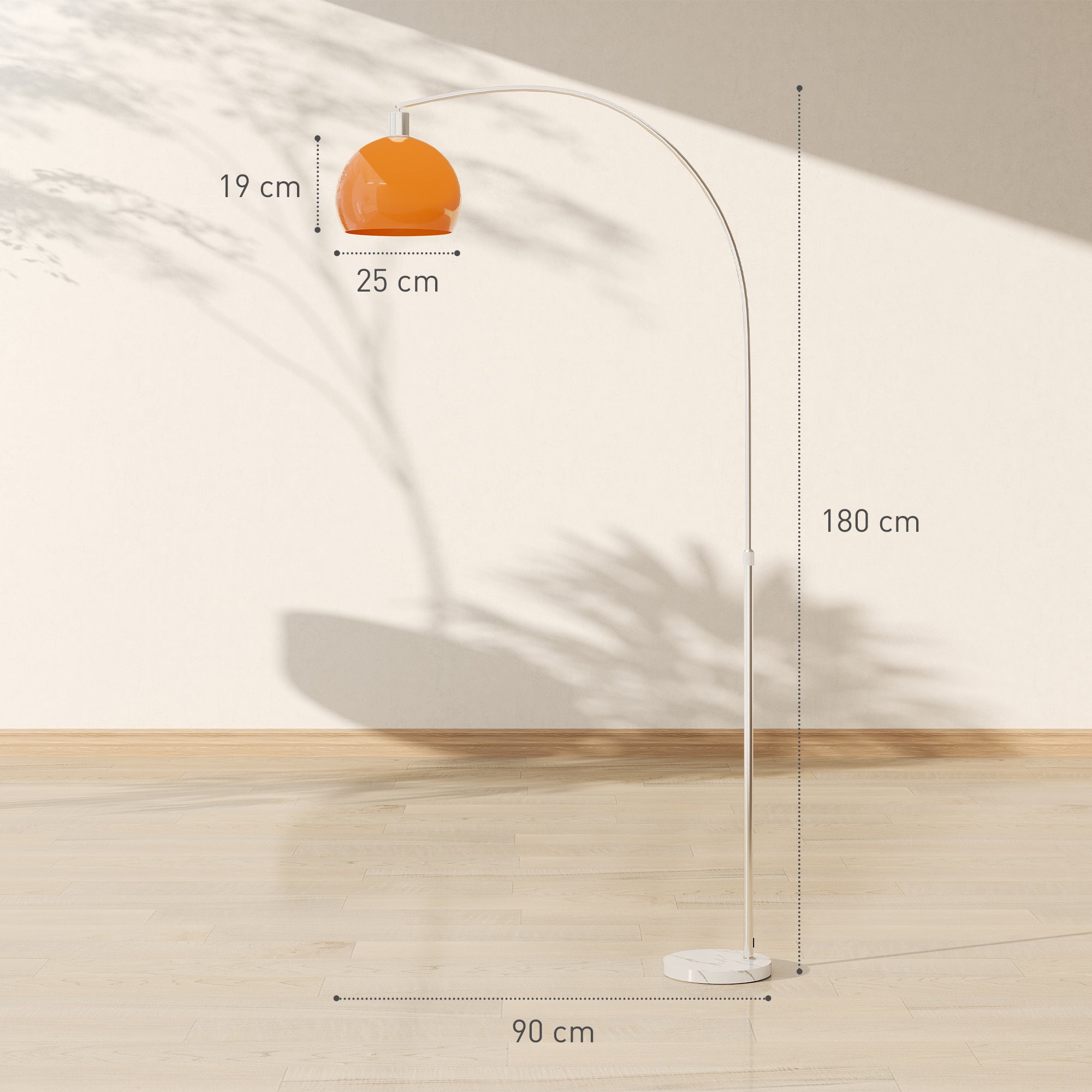 EasyComfort Arc-vloerlamp 26x90x180 cm, wit/oranje