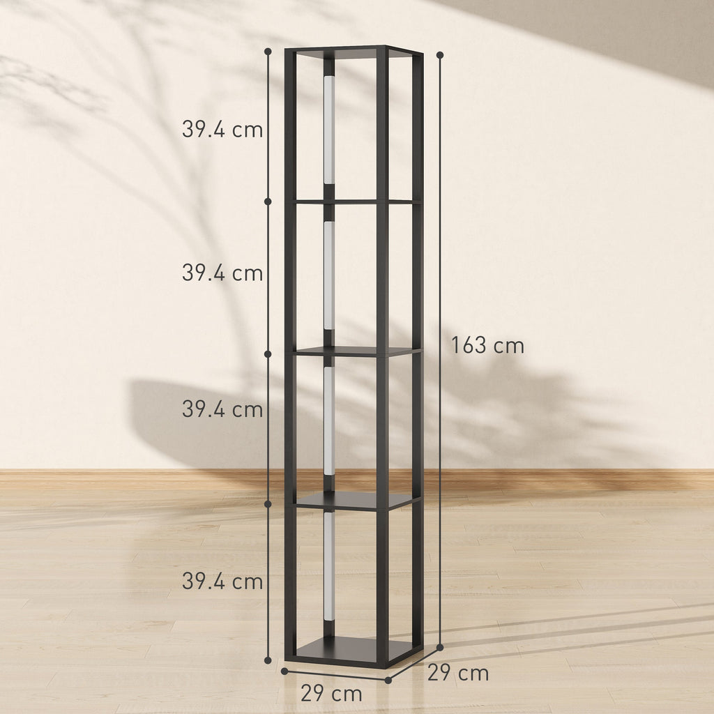 EasyComfort vloerlamp met 4 planken, 3 dimstanden, 29x29x163 cm