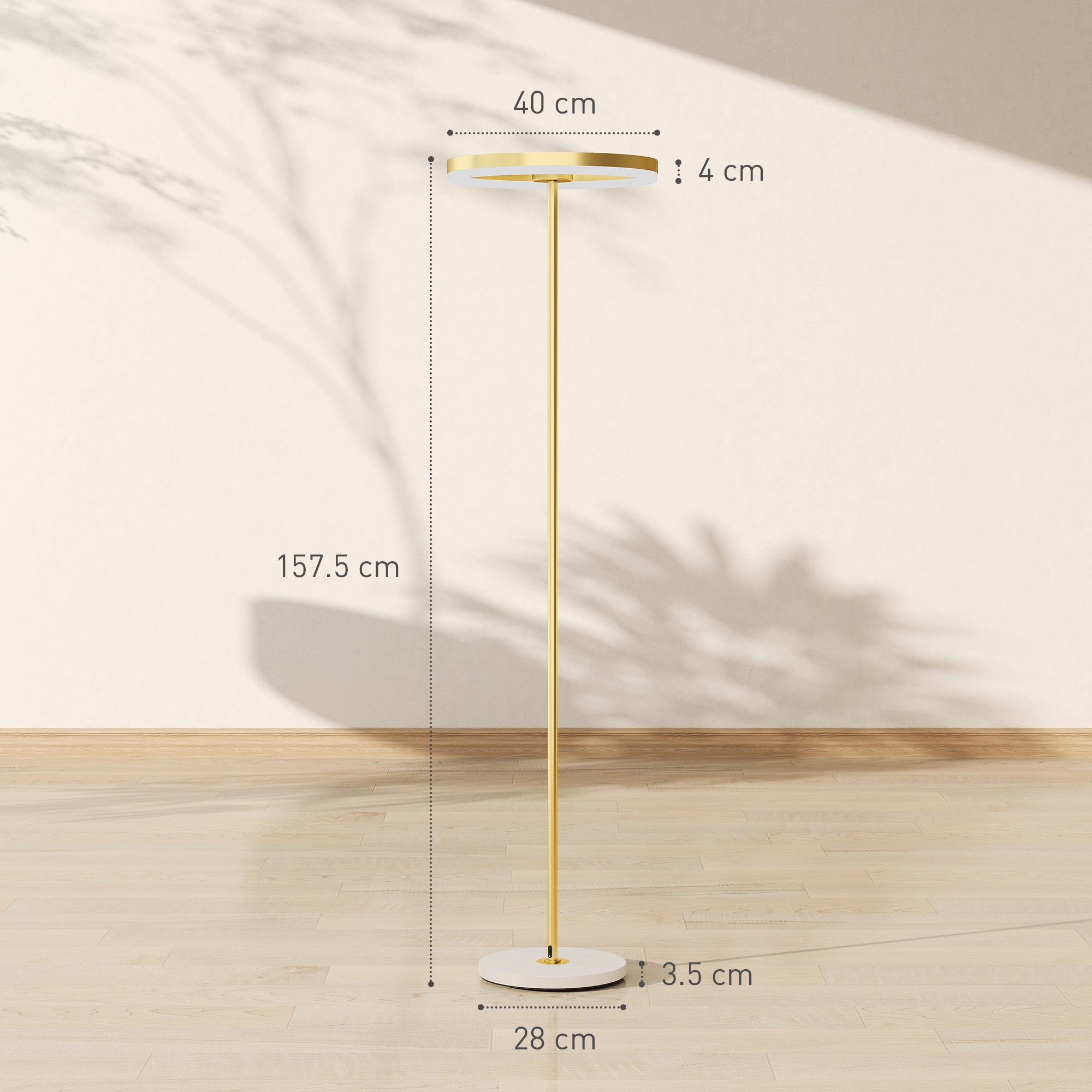 EasyComfort Moderne vloerlamp dimbaar 4000k goud