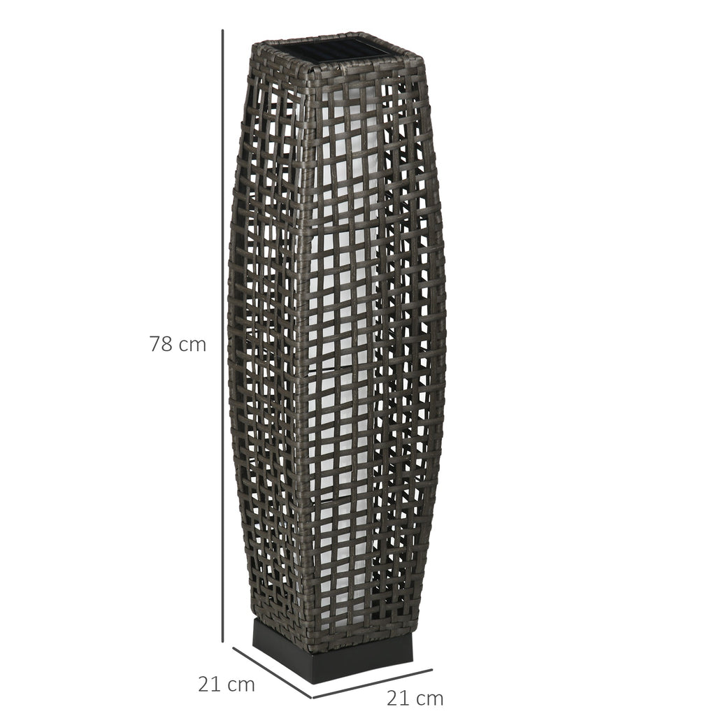 EasyComfort Zonne-tuinlamp PE-rattan/staal 21x21x78 cm