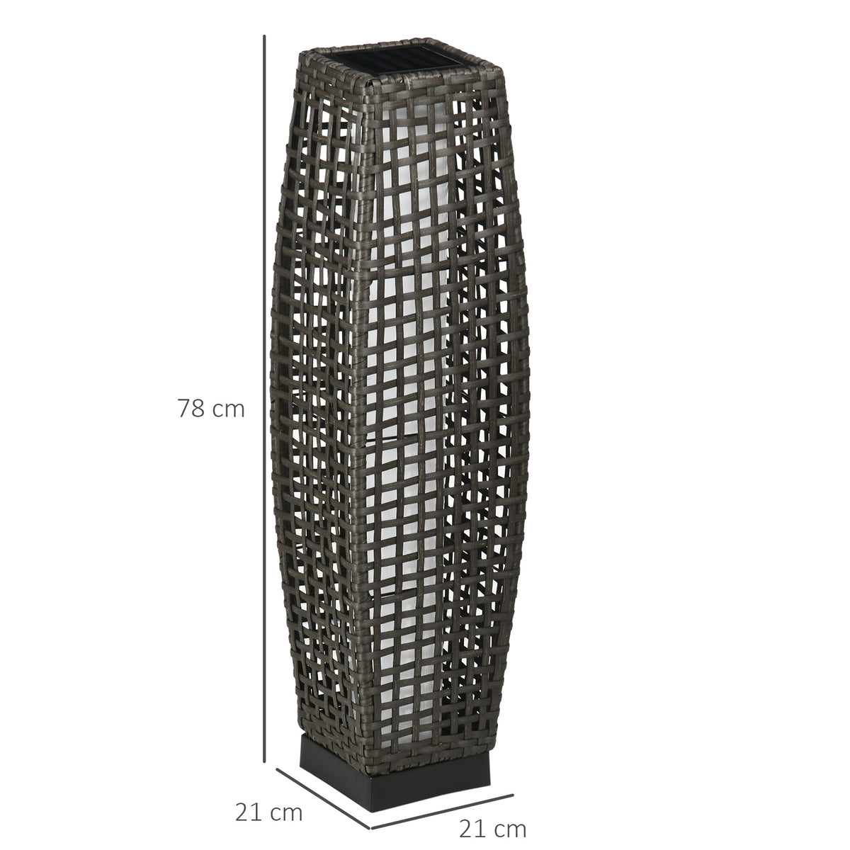 EasyComfort Zonne-tuinlamp PE-rattan/staal 21x21x78 cm