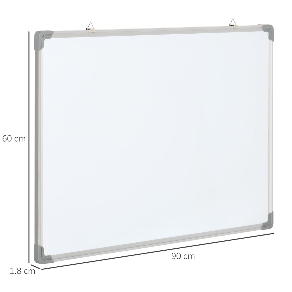 Easycomfort Lavagna Magnetica Bianca Rettangolare with 4 Pennarelli, 1 Gomma e 10 Magneti Inclusi, 90x60x1.8 cm