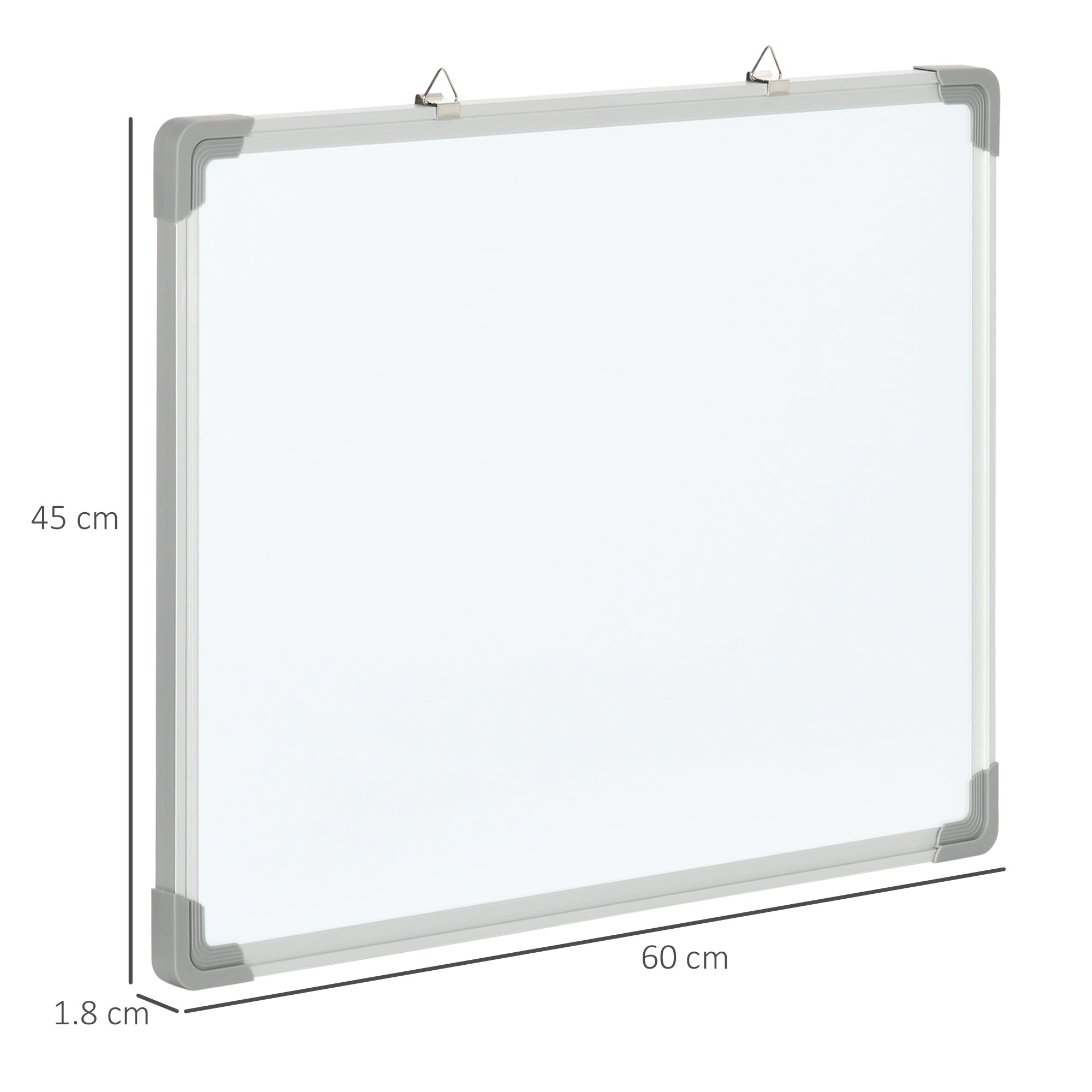 EasyComfort magnetisch whiteboard wand 60x45 cm aluminium met stiften en magneten