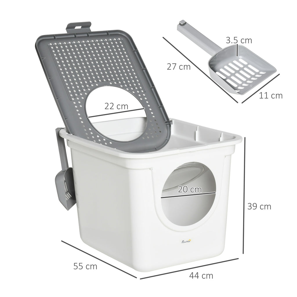 EasyComfort gesloten kattentoilet met 2 ingangen, 44x55x39 cm