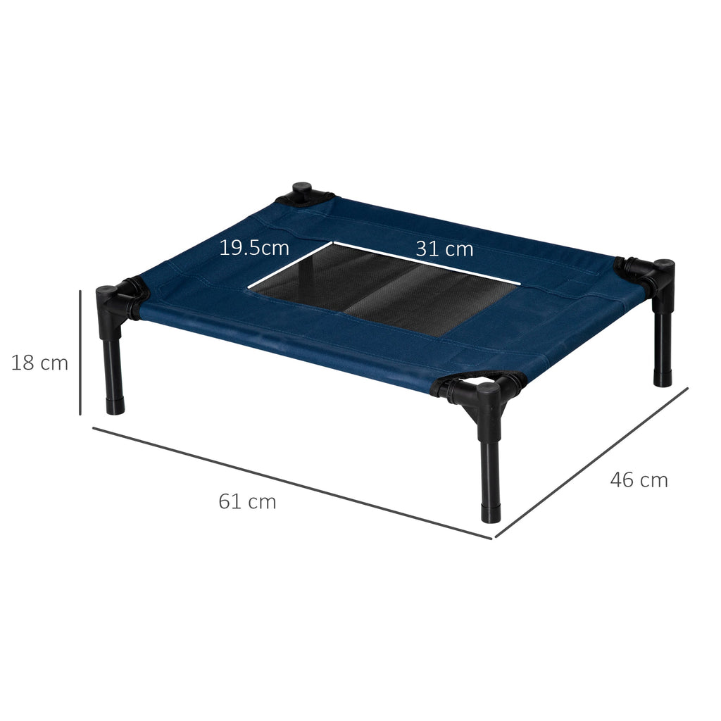 EasyComfort Lettino per Cani Rialzato con Seduta Traspirante, in Acciaio e Tessuto, 61x46x18 cm, Marrone e Nero