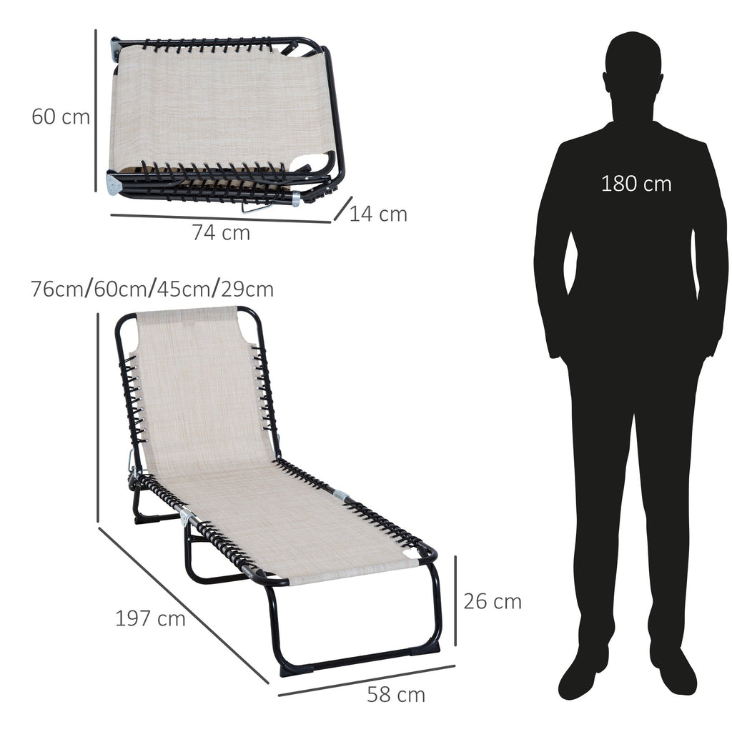 Easycomfort Lettino Prendisole in Acciaio e Tessuto Traspirante with Schienale Reclinabile, 197x58x30 cm