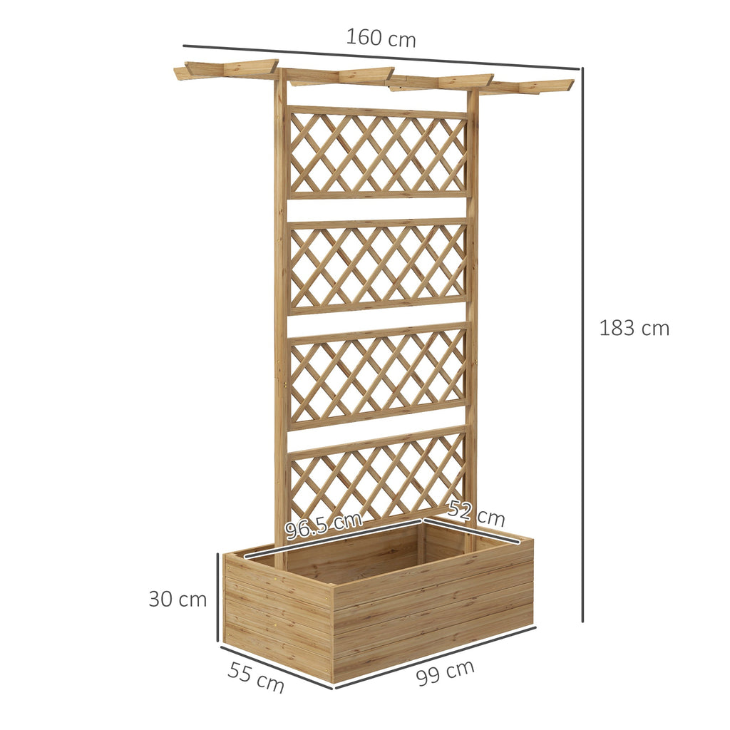 EasyComfort Letto per Orto plantenbak met traliewerk en pergola 160x55x183 cm