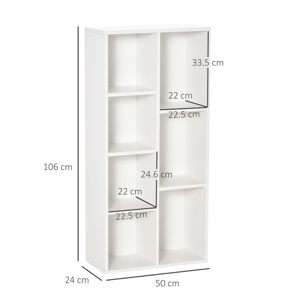 EasyComfort Boekenkast 7 vakken 50x24x106 cm wit