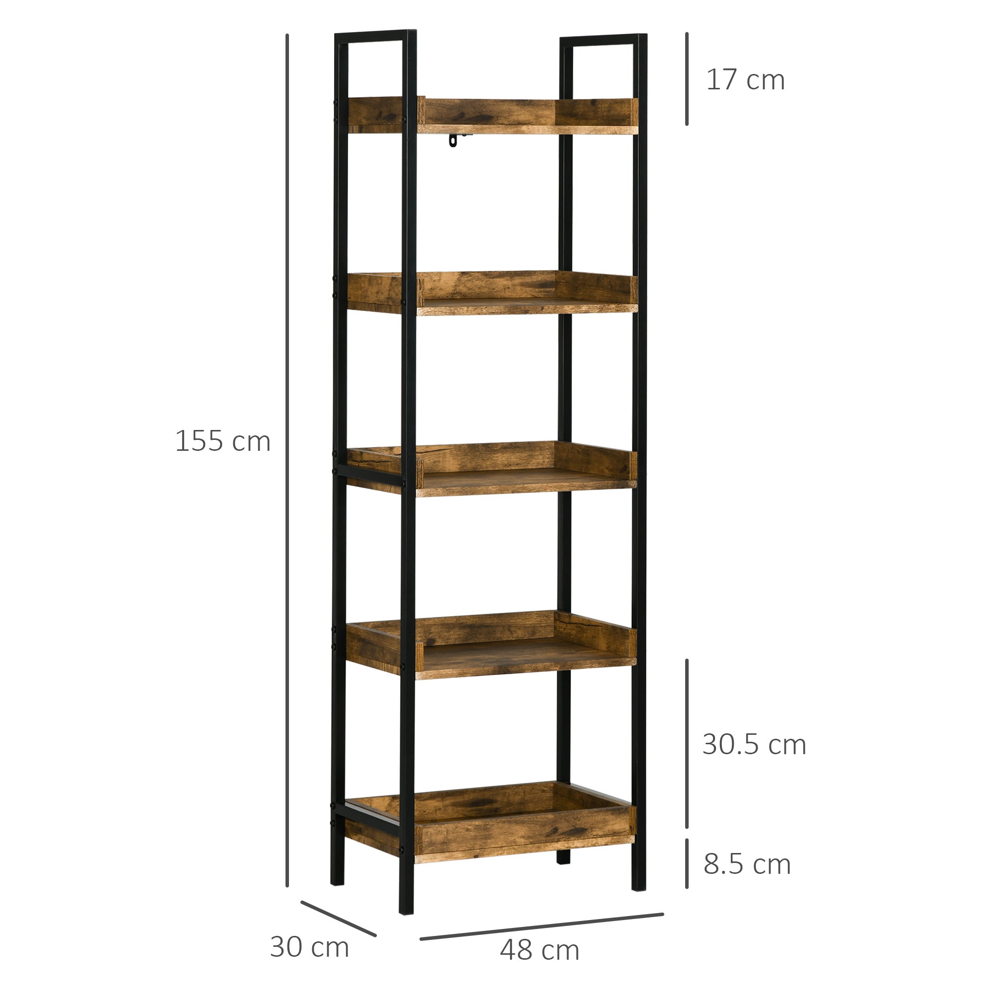 EasyComfort Boekenkast 5 planken 48x30x155 cm