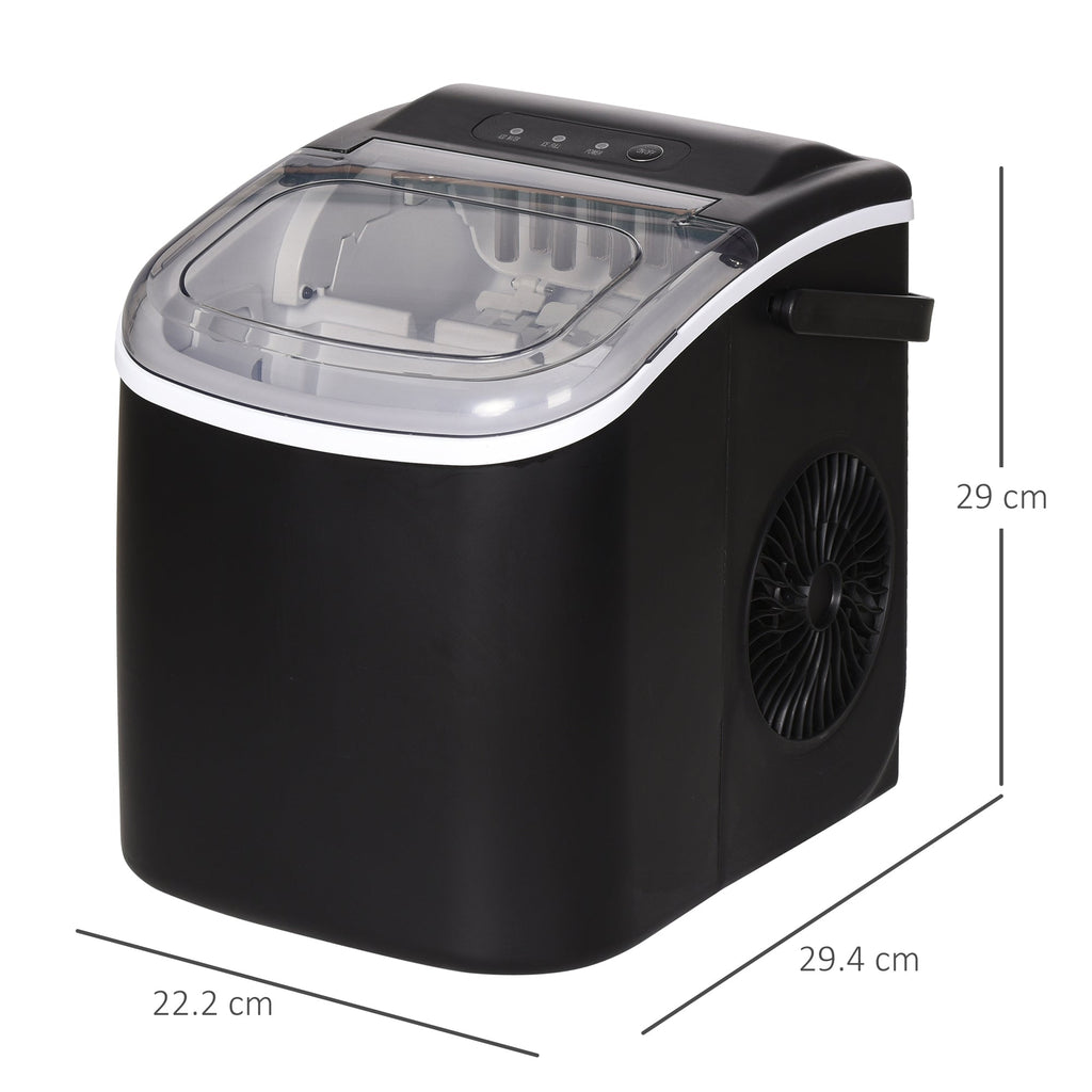 Easycomfort Macchina del Ghiaccio da 9 Cubetti in 6-12 Minuti with Cestello e Paletta Inclusi, 23.8x30.5x29 cm, black