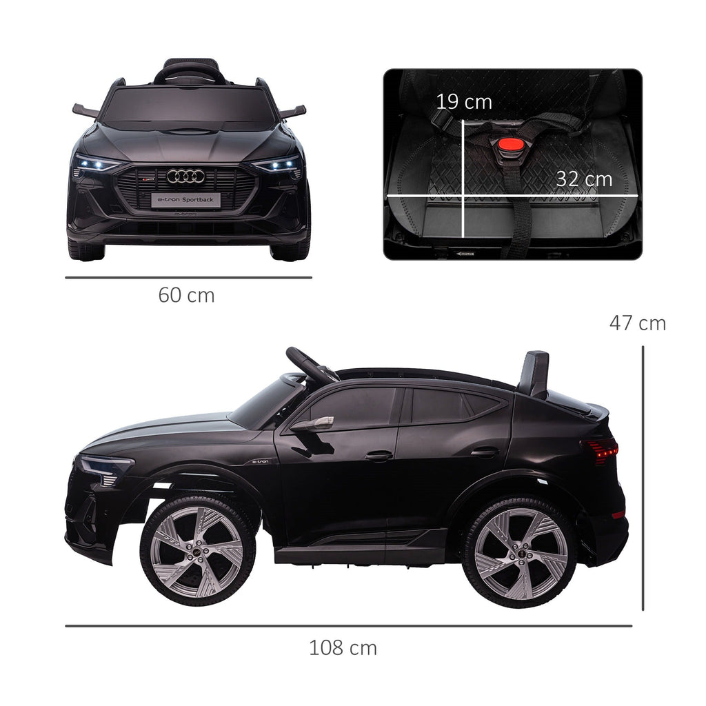 EasyComfort Macchina Elettrica per Bambini 3-5 Anni with Telecomando e cinture di sicurezza, Auto a 12V with Luci e Musica, 3-8km/h, black