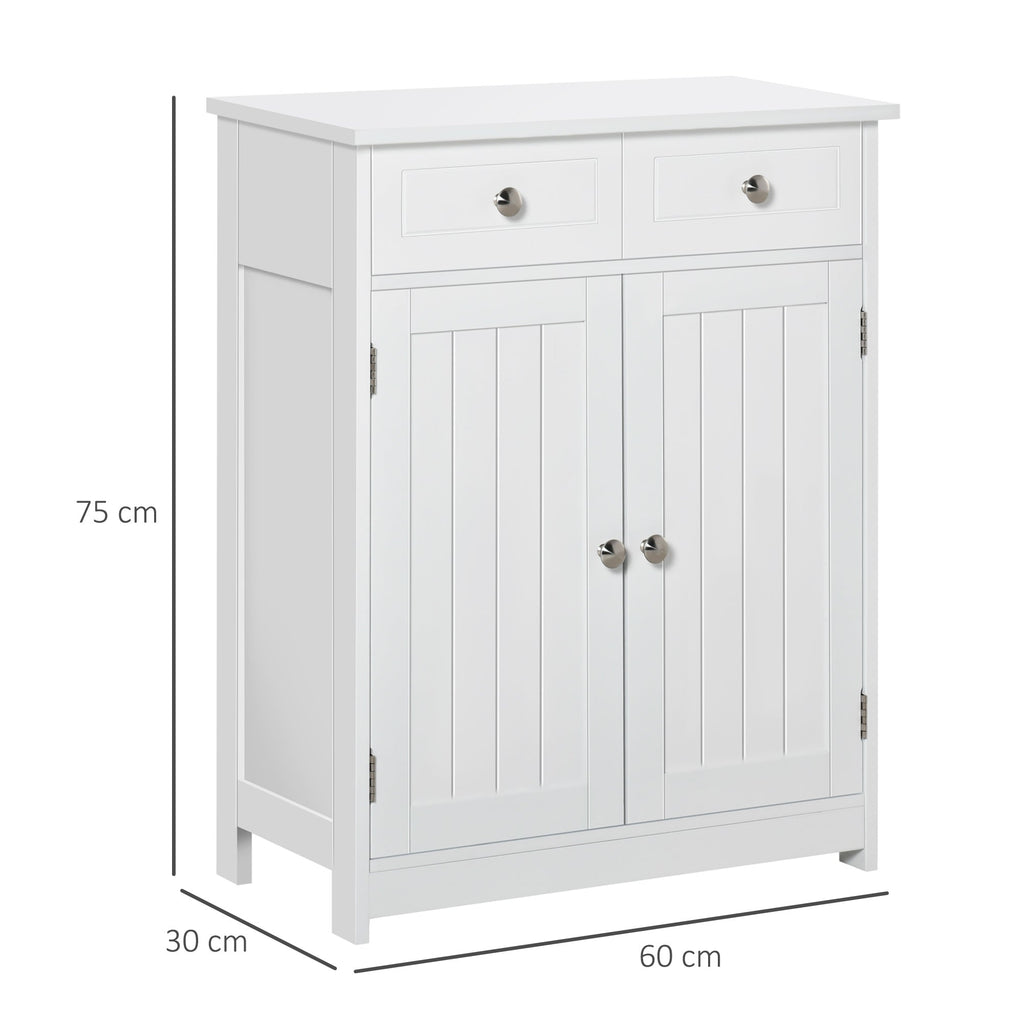 EasyComfort Badkamerkast 2-deurs met 2 lades, 60x30x75 cm wit