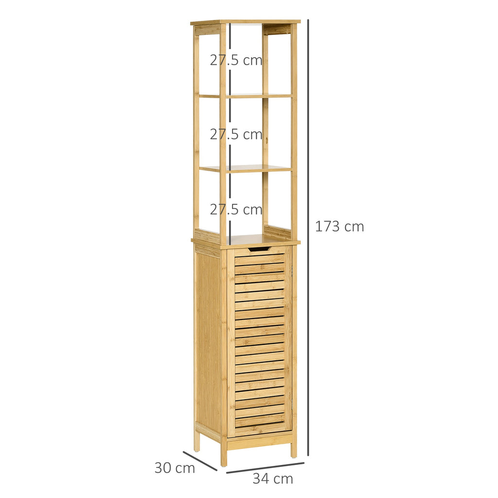 EasyComfort bamboe badkamerkast 34x30x173 cm