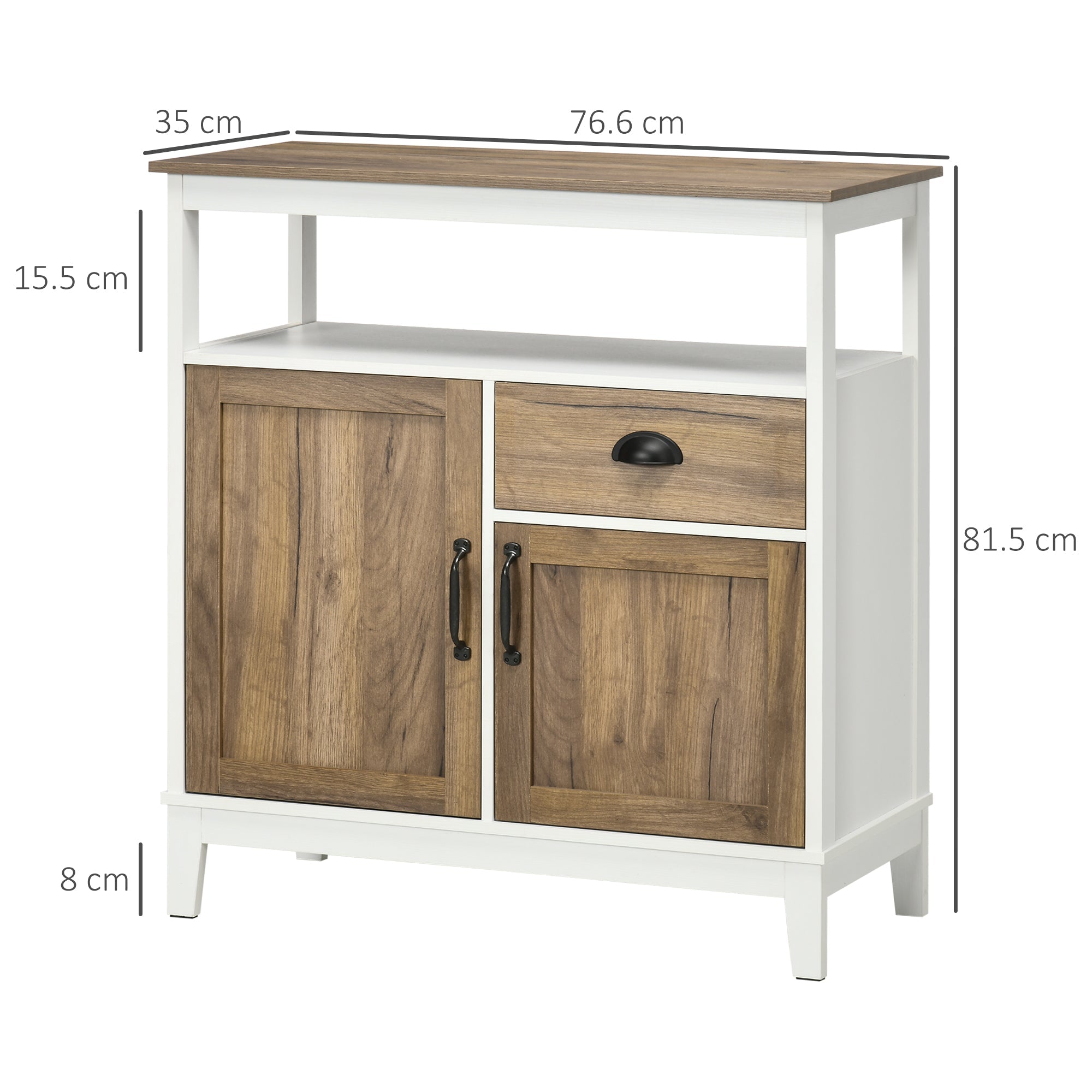 EasyComfort Keukenmeubel rustiek met kastjes en lade 76.6x35x81.5 cm