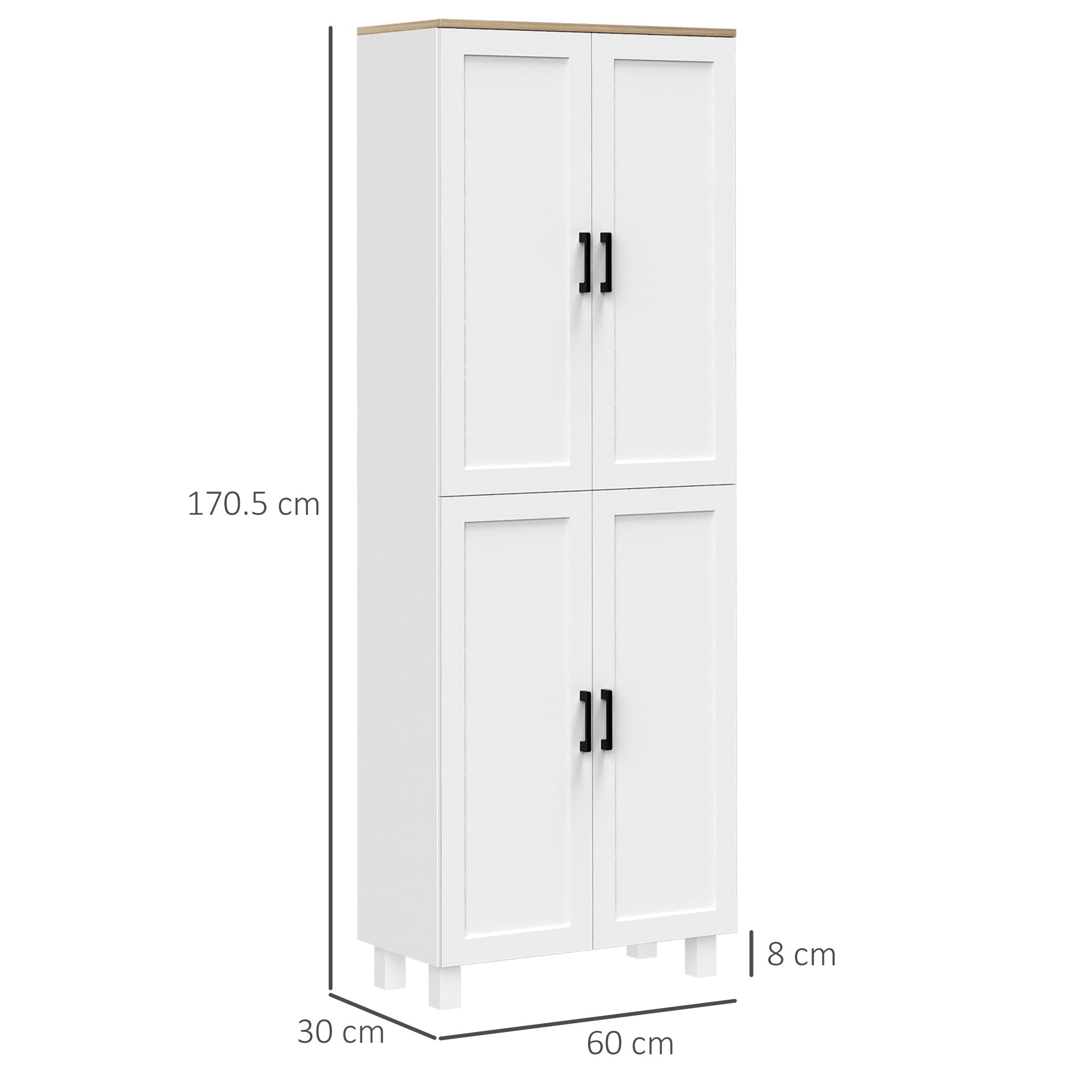 EasyComfort Keukenkast 60x30x170,5 cm wit/houtkleur