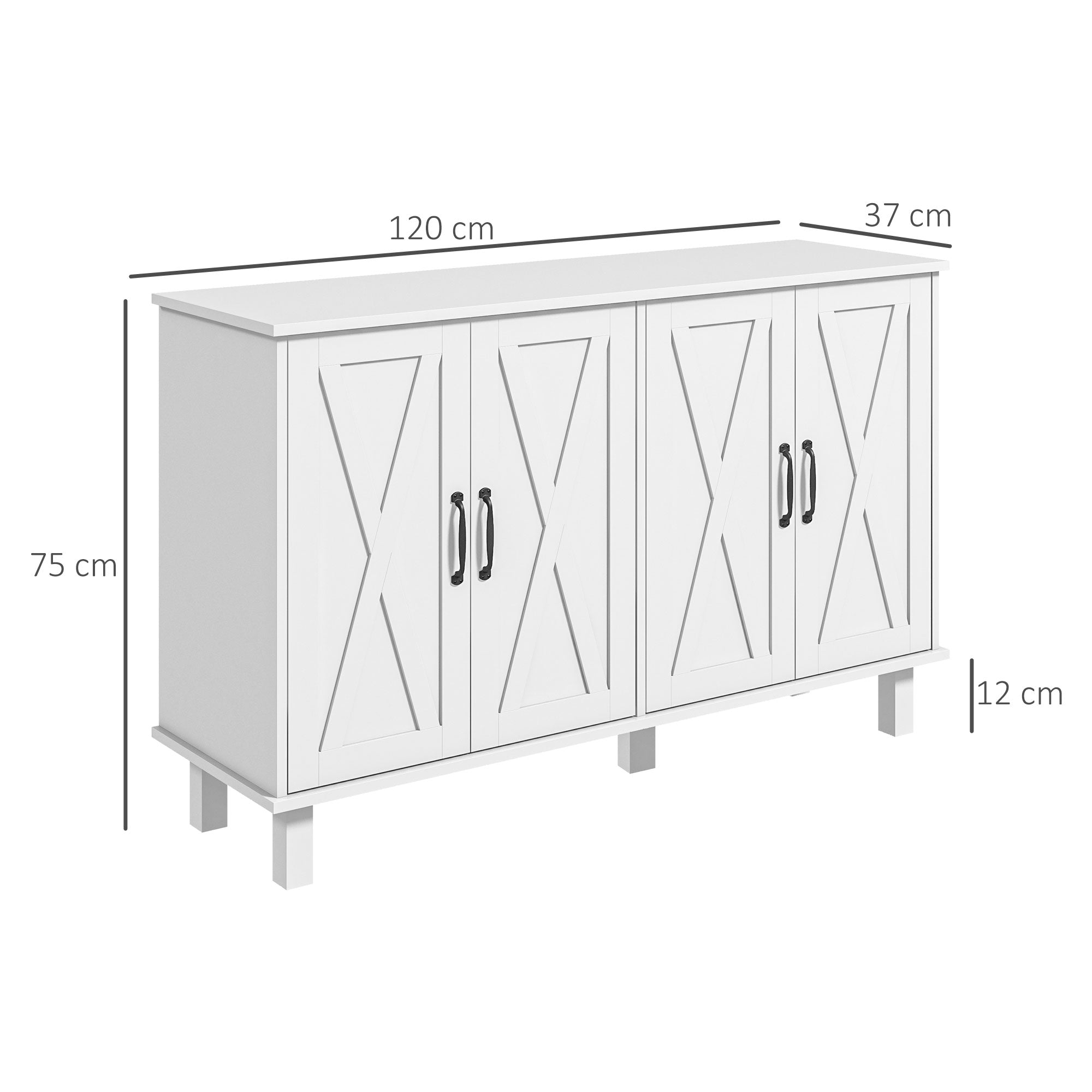 EasyComfort multifunctionele kast 4 niveaus 120x37x75 cm wit