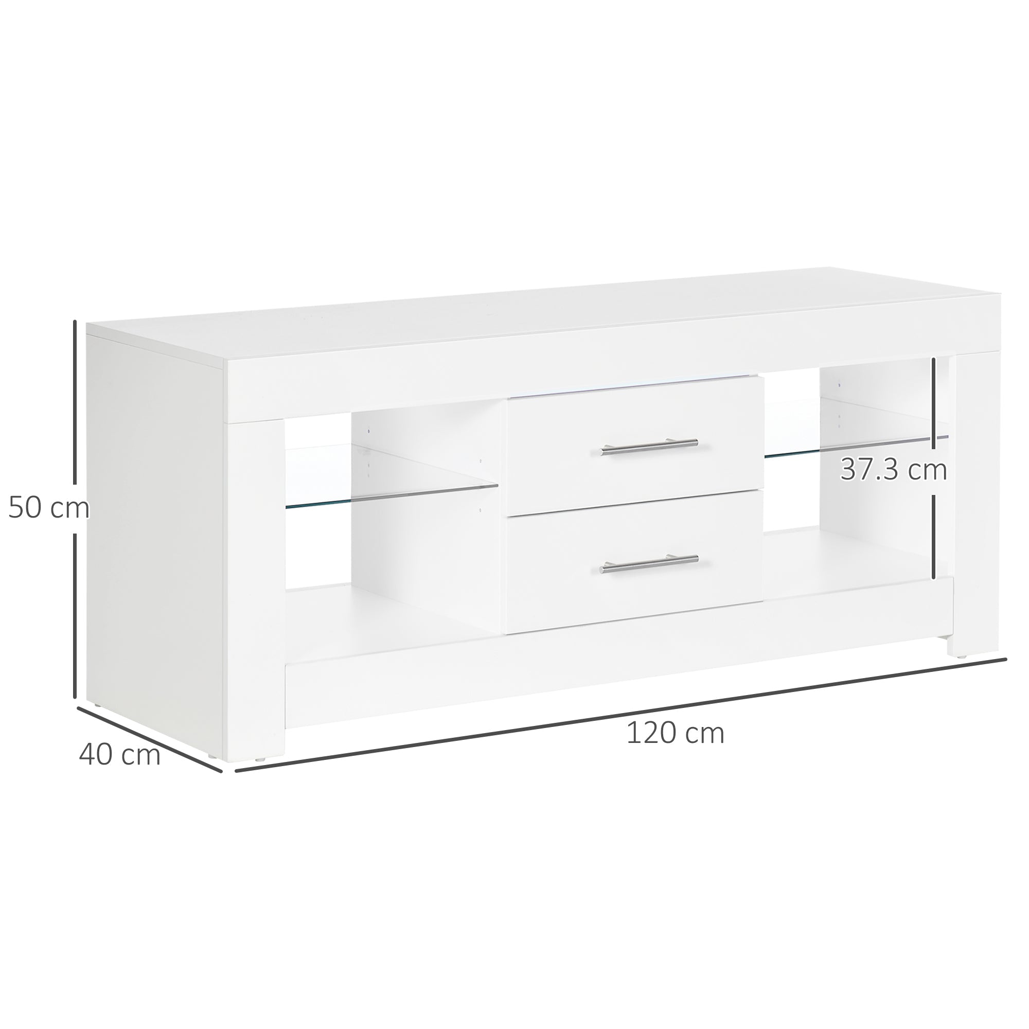 EasyComfort TV-meubel voor 55" – 120x40x50 cm, wit