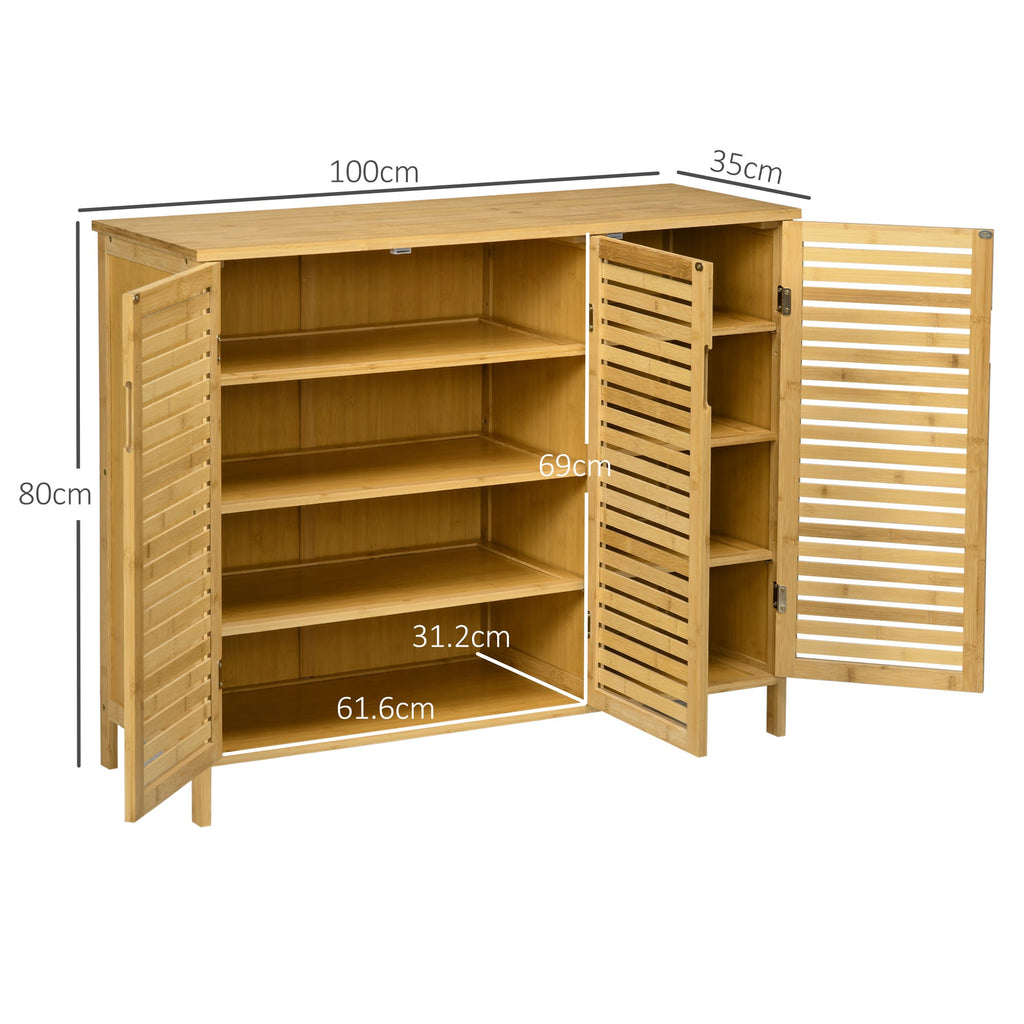 EasyComfort Schoenenkast 8 planken 100x35x80 cm (bamboe)