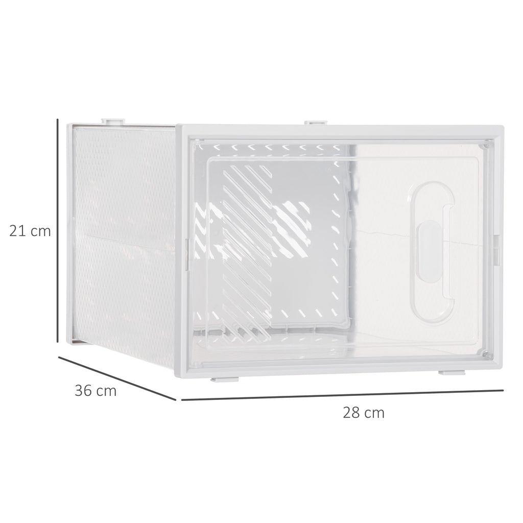 Easycomfort Mobile Scarpiera Modulare Salvaspazio, 8 Cubi 28x36x21 cm in Plastica PP, white