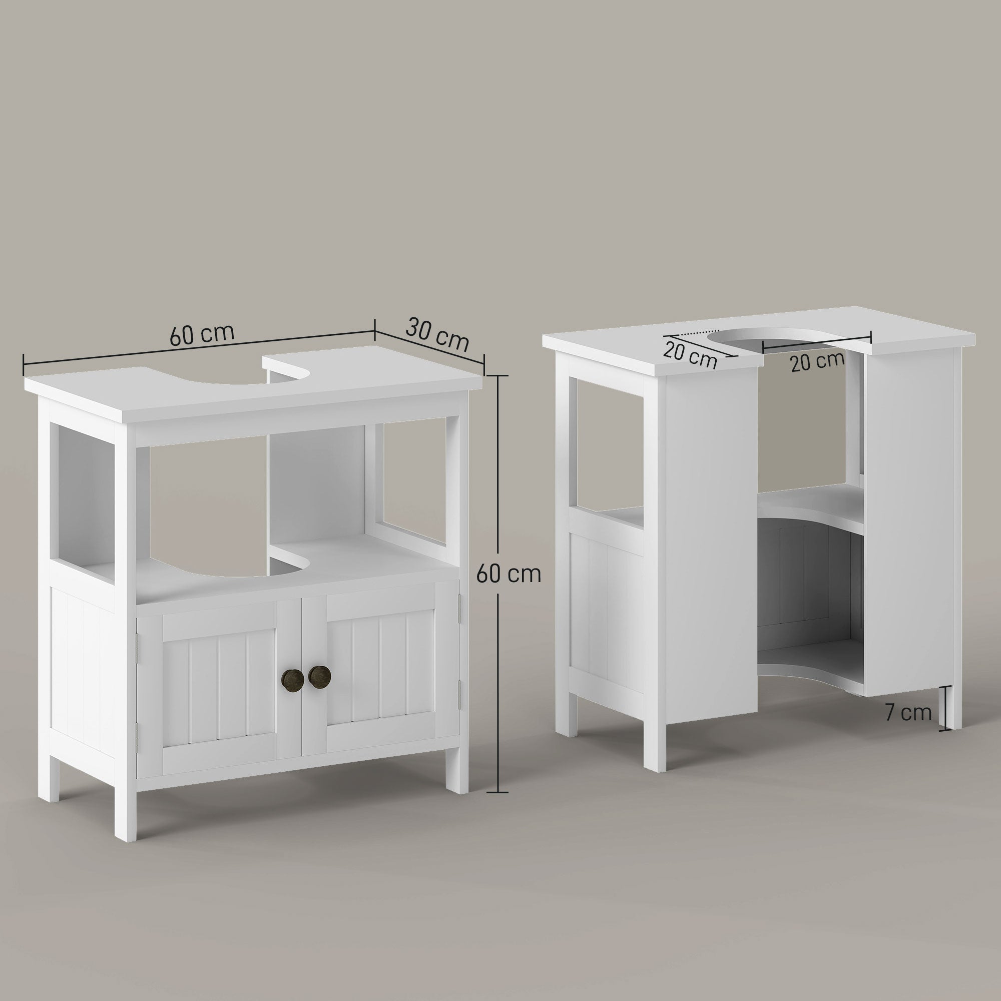 EasyComfort Mobile onderkast voor wastafel 60x30x60 cm wit