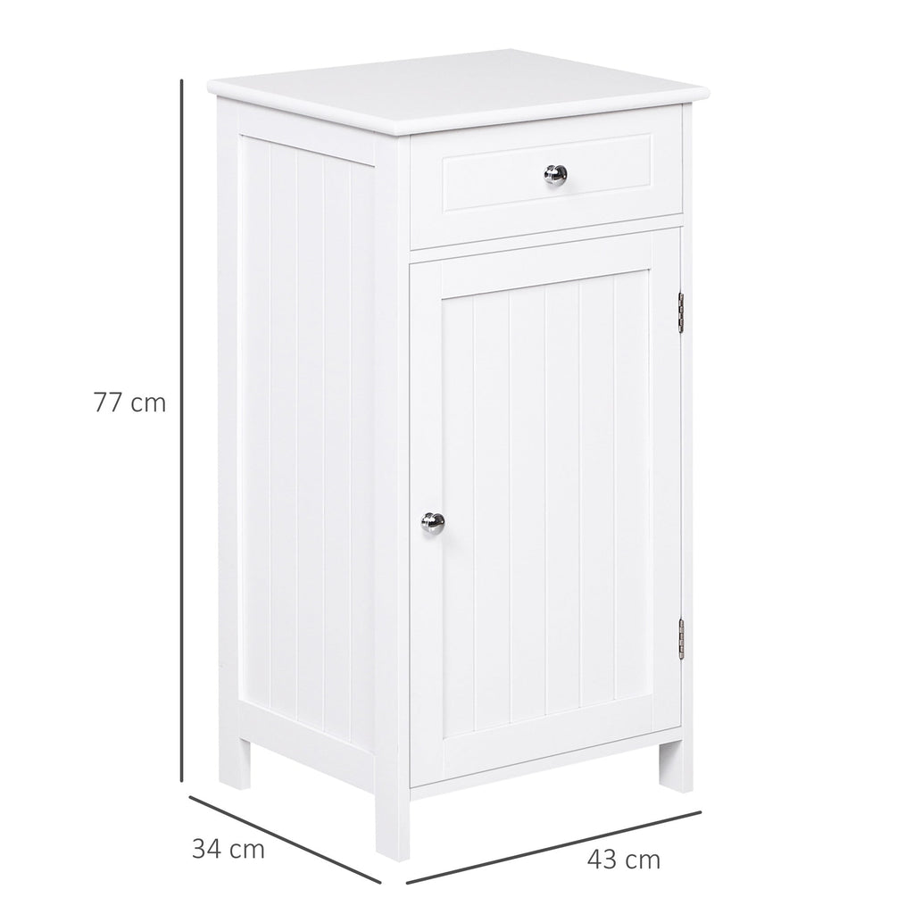Easycomfort Mobiletto Armadietto 2 Cassetti Design Anti-Ribaltamento da Bagno in MDF 43 x 34 x 77cm white