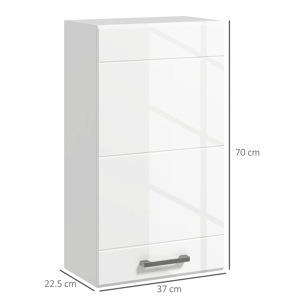 EasyComfort Badkamerwandkast MDF 3 planken 37x22.5x70 cm wit