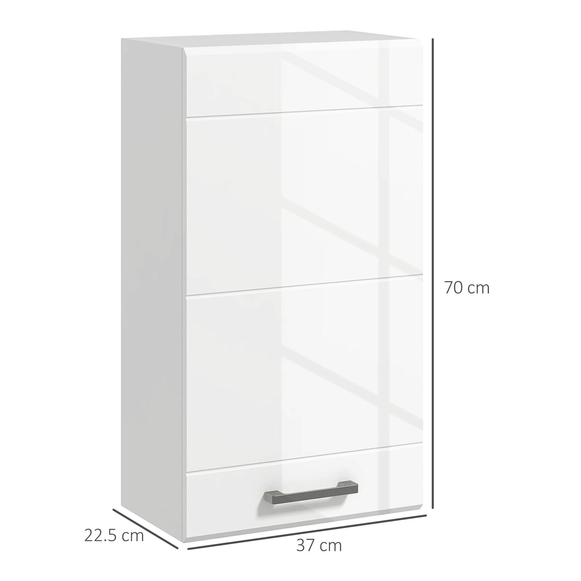 EasyComfort Badkamerwandkast MDF 3 planken 37x22.5x70 cm wit