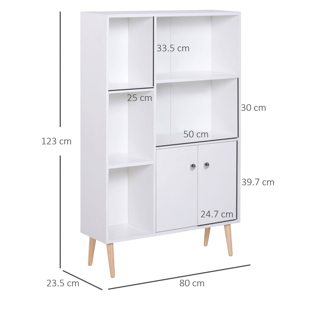 EasyComfort Boekenkast met dennenhouten pootjes wit 80x23.5x118 cm