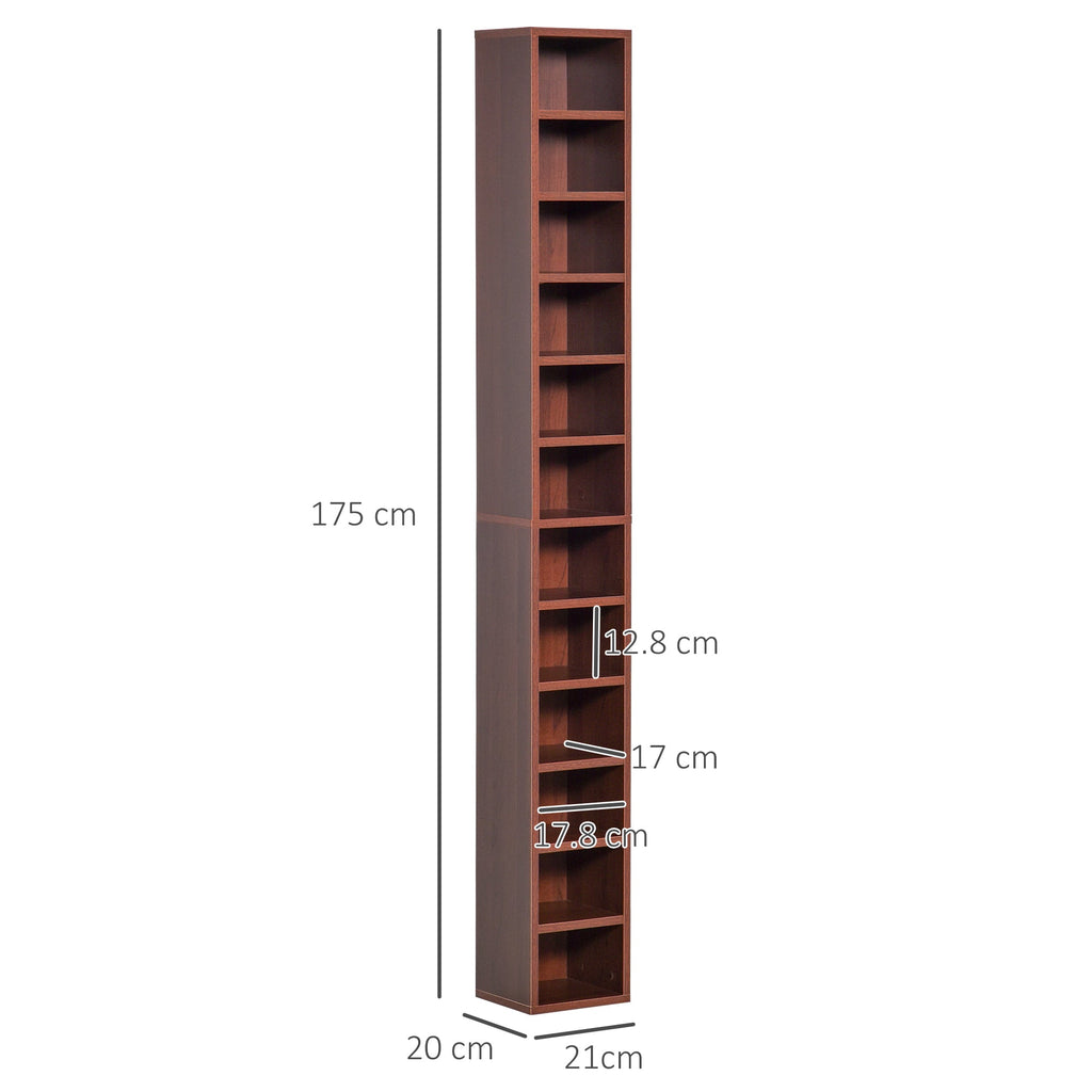 EasyComfort Mobiletto porta CD da Parete with Mensole semplice elegante funzionale in Legno mobile marrone 21 x 20 x 175cm