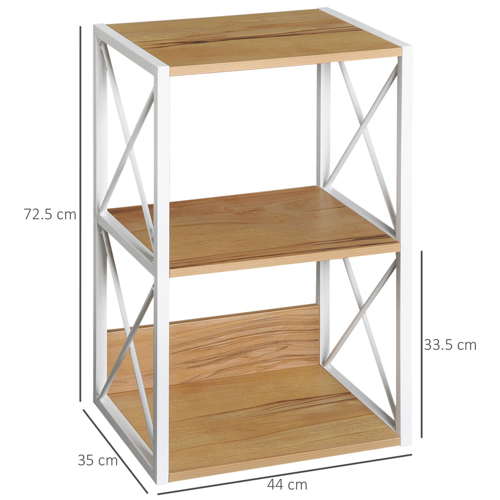 Easycomfort Mobiletto Scaffale per Soggiorno Cucina, Bagno 3 Ripiani Salvaspazio Legno 40x35x72.5cm