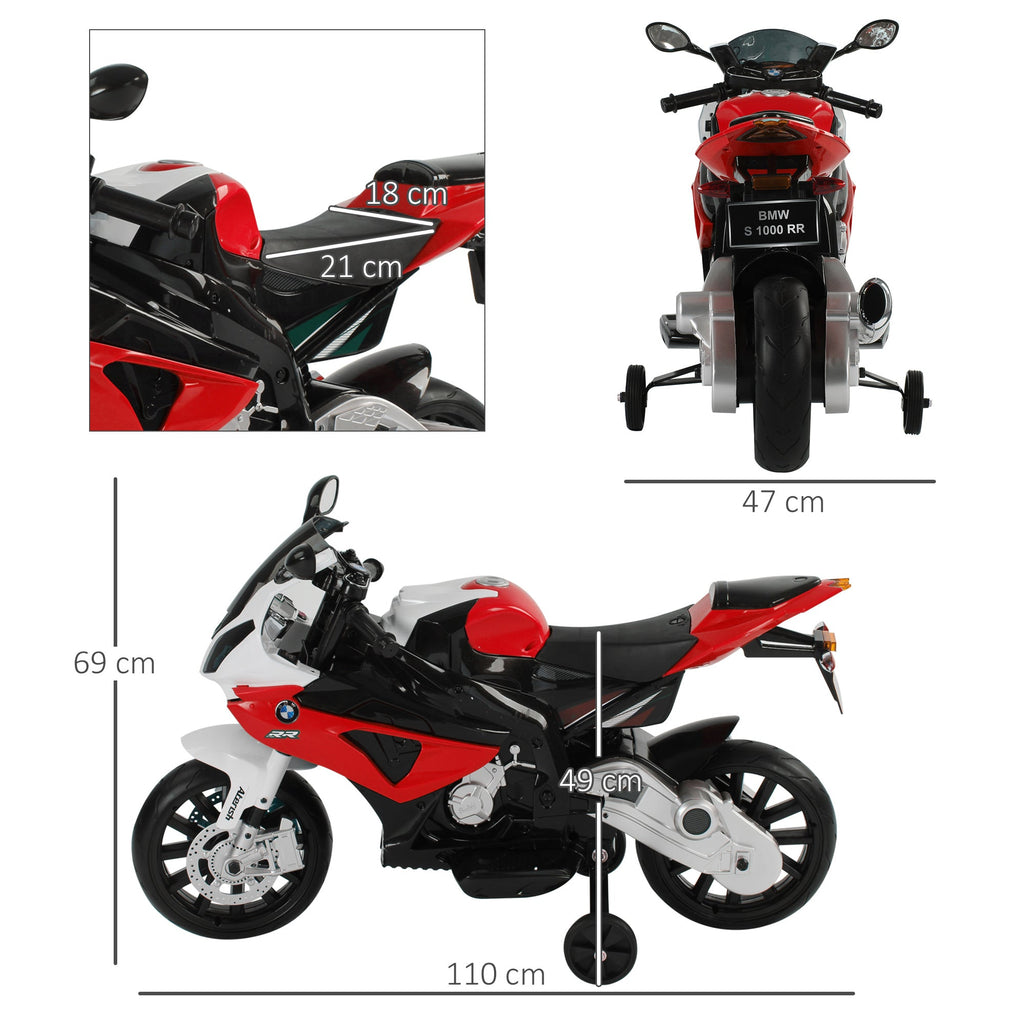 Easycomfort Moto Elettrica per Bambini 3-8 Anni with Licenza BMW, Batteria 12V, Rotelle e Luci, 110x47x69 cm