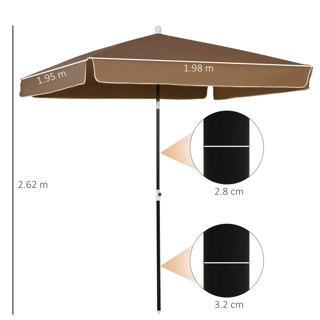 EasyComfort 2x2 m vierkante parasol – verstelbaar en draagbaar