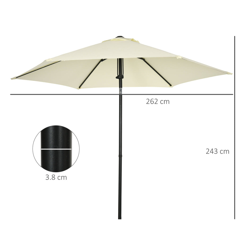 Easycomfort Ombrellone da Giardino 2.7x2.5 m, in Poliestere e Metallo with Tettuccio Inclinabile, Beige black
