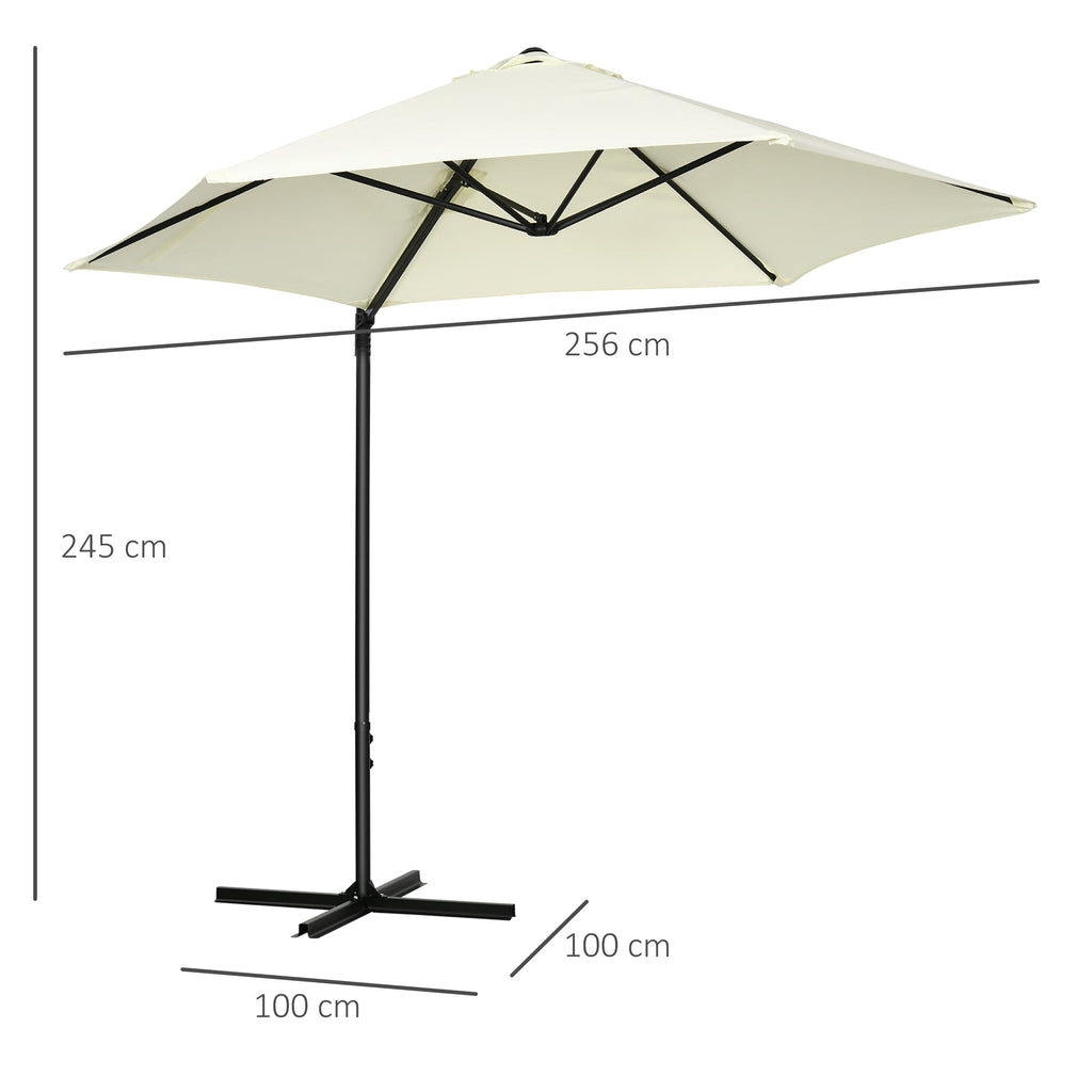 EasyComfort 2.6x2.5 m zweefparasol met 360° rotatie, beige