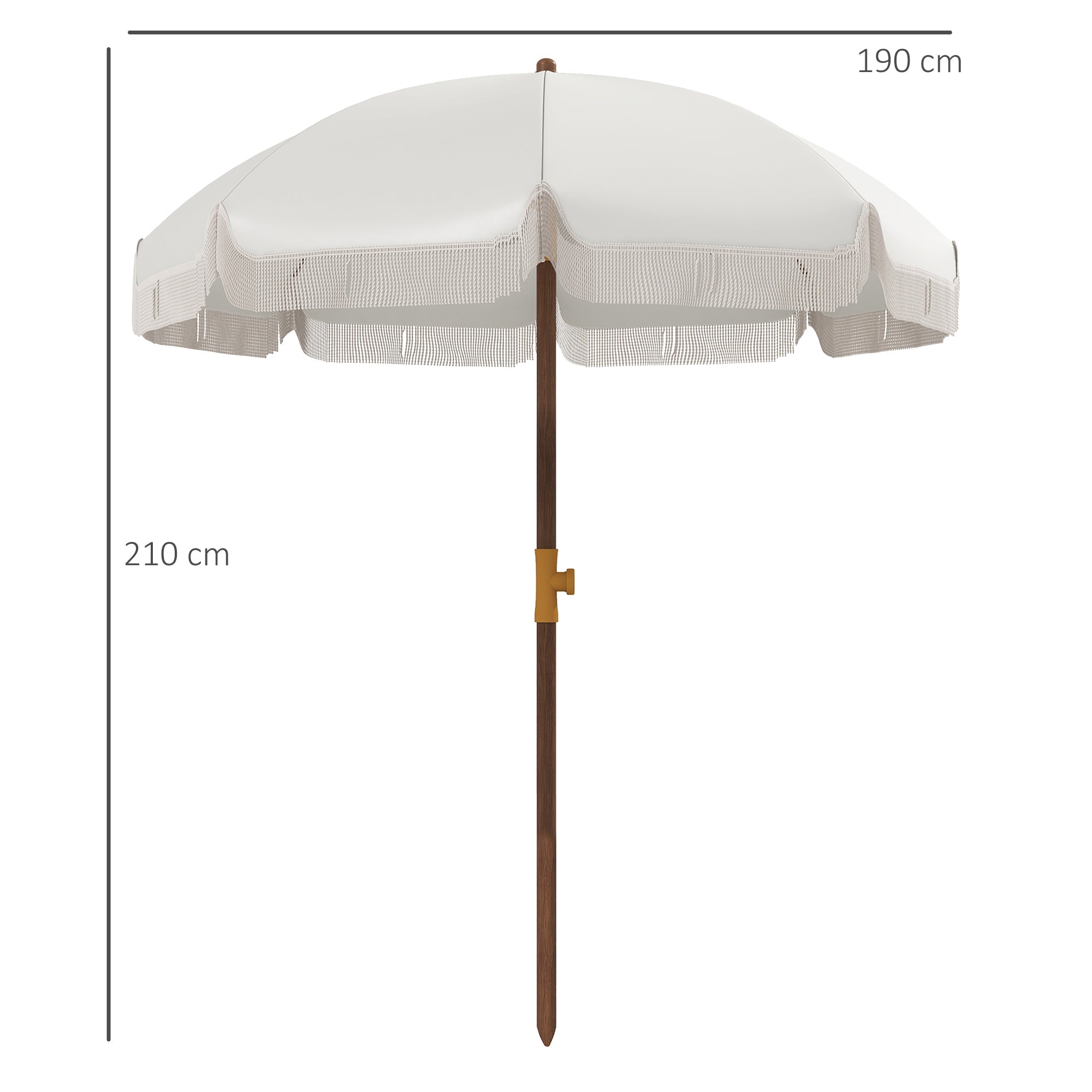 EasyComfort Ombrellone da Spiaggia Salvaspazio Strandparasol Ø1.9 m UV40+