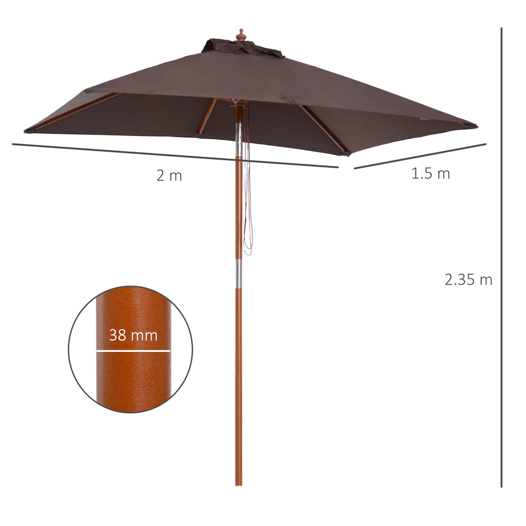EasyComfort Parasol rechthoekig kantelbaar 200×150 cm