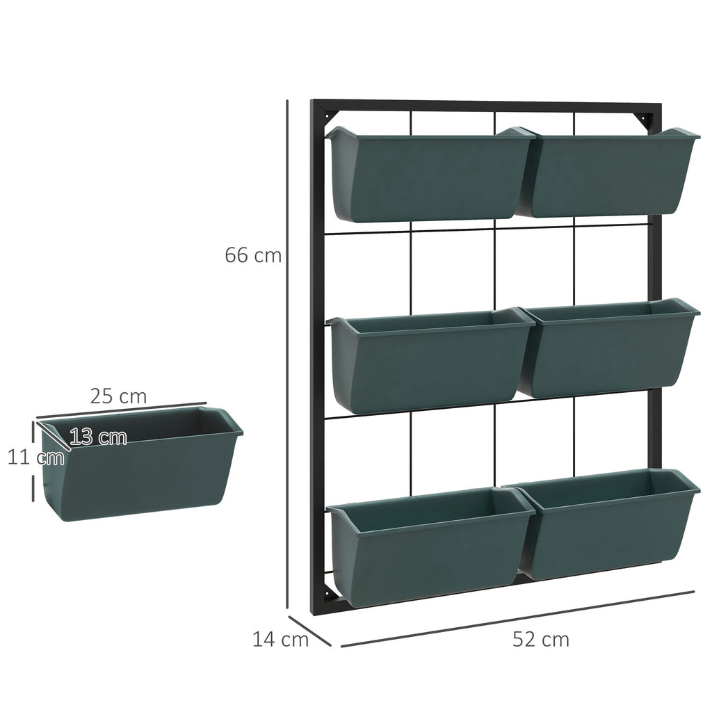 EasyComfort Orto Verticale 3-niveaus bloembak met 6 potten 52x14x66 cm
