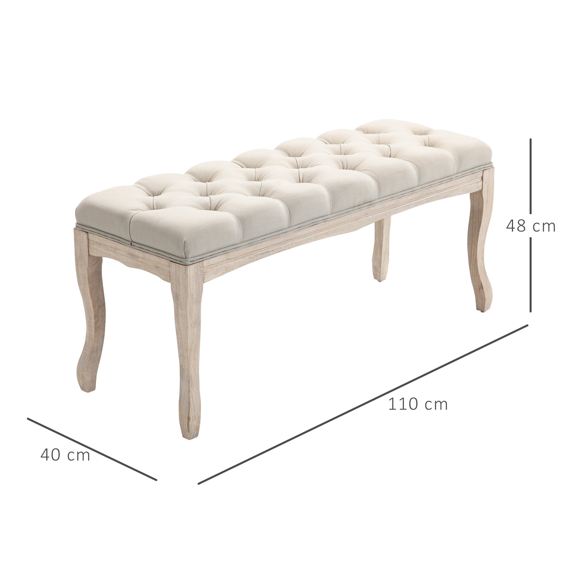 EasyComfort Vintage bankje 110x40x48 cm Beige