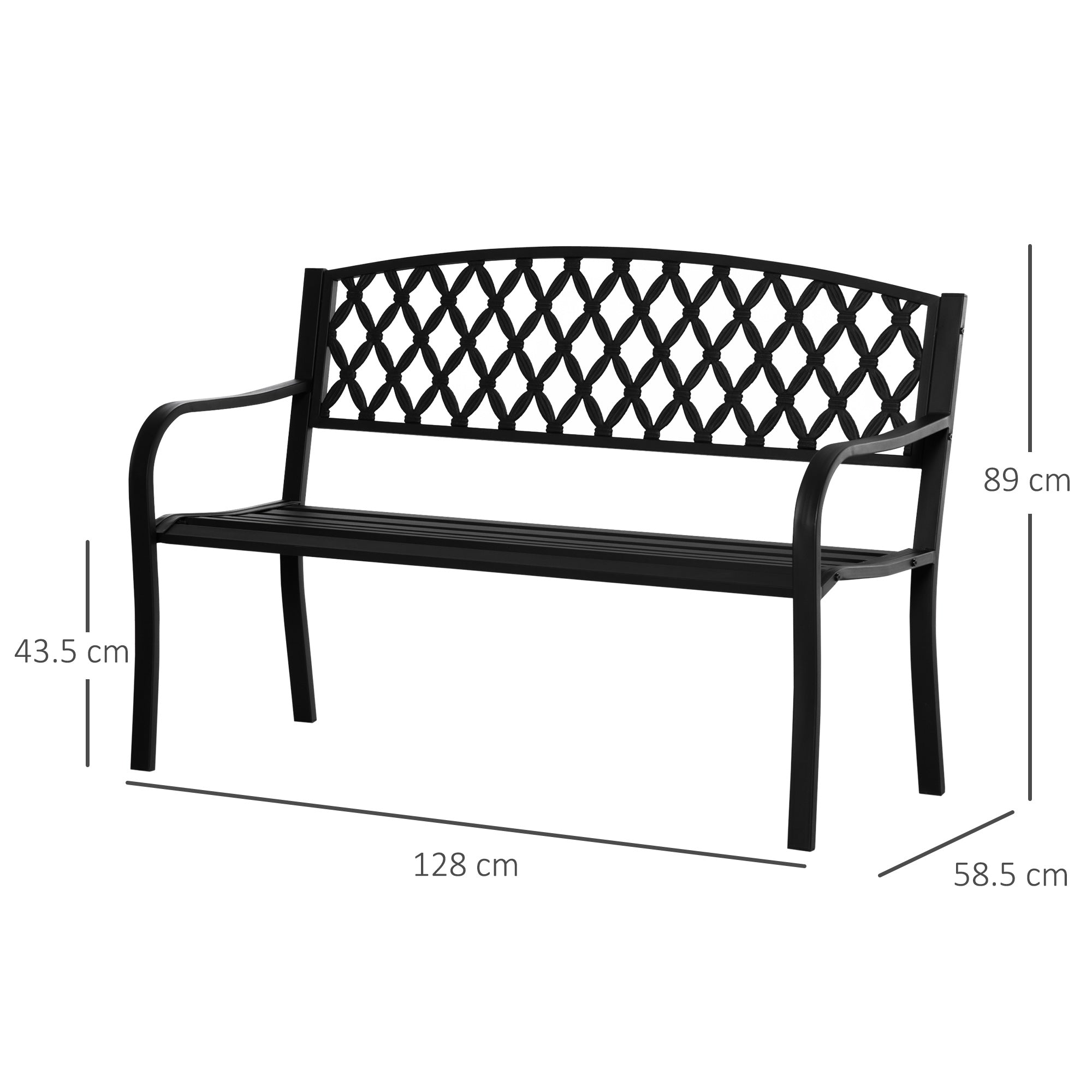 EasyComfort 2-zits tuinbank staal/gietijzer 128x58.5x89 cm