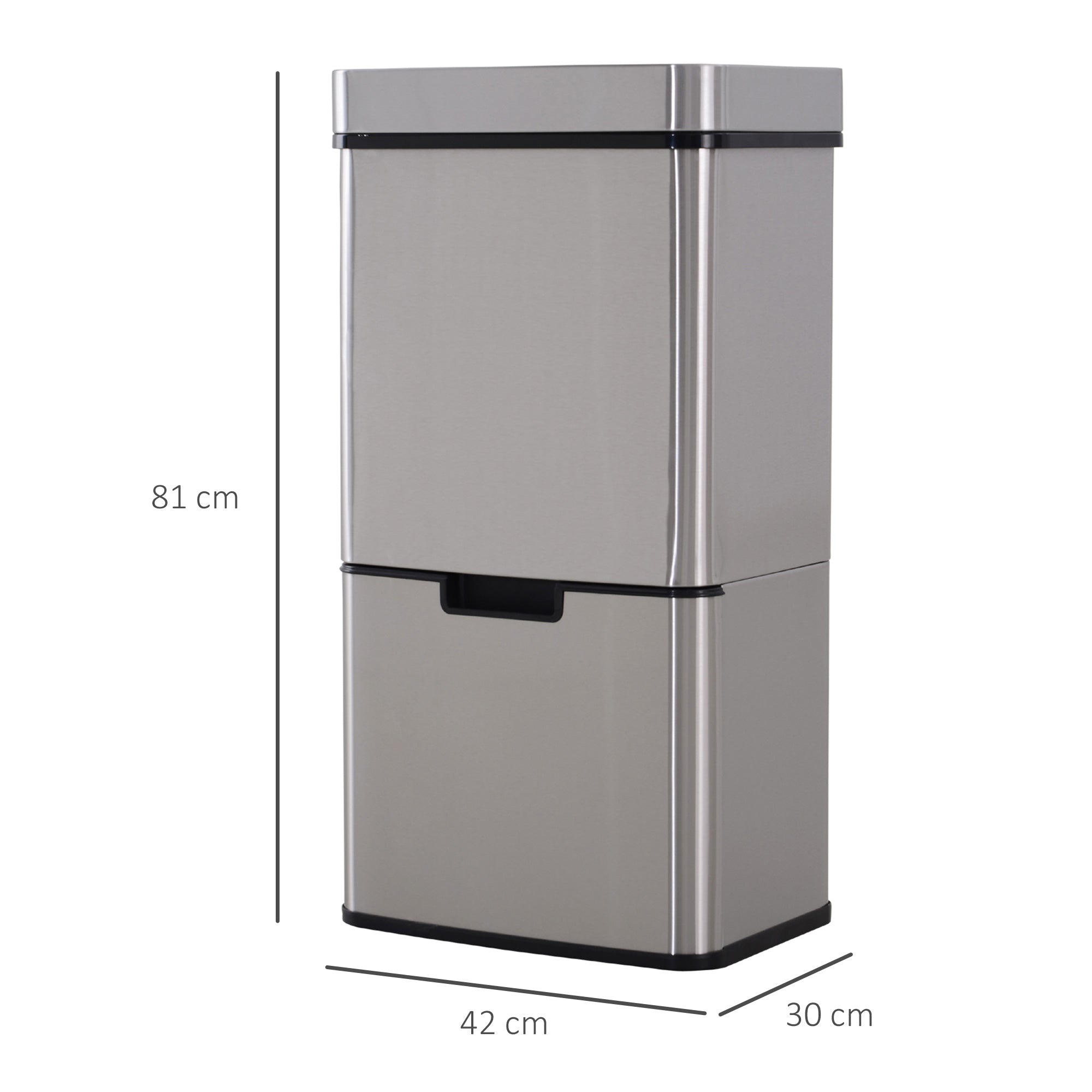 Easycomfort 72L prullenbak met infraroodsensor en 3 compartimenten