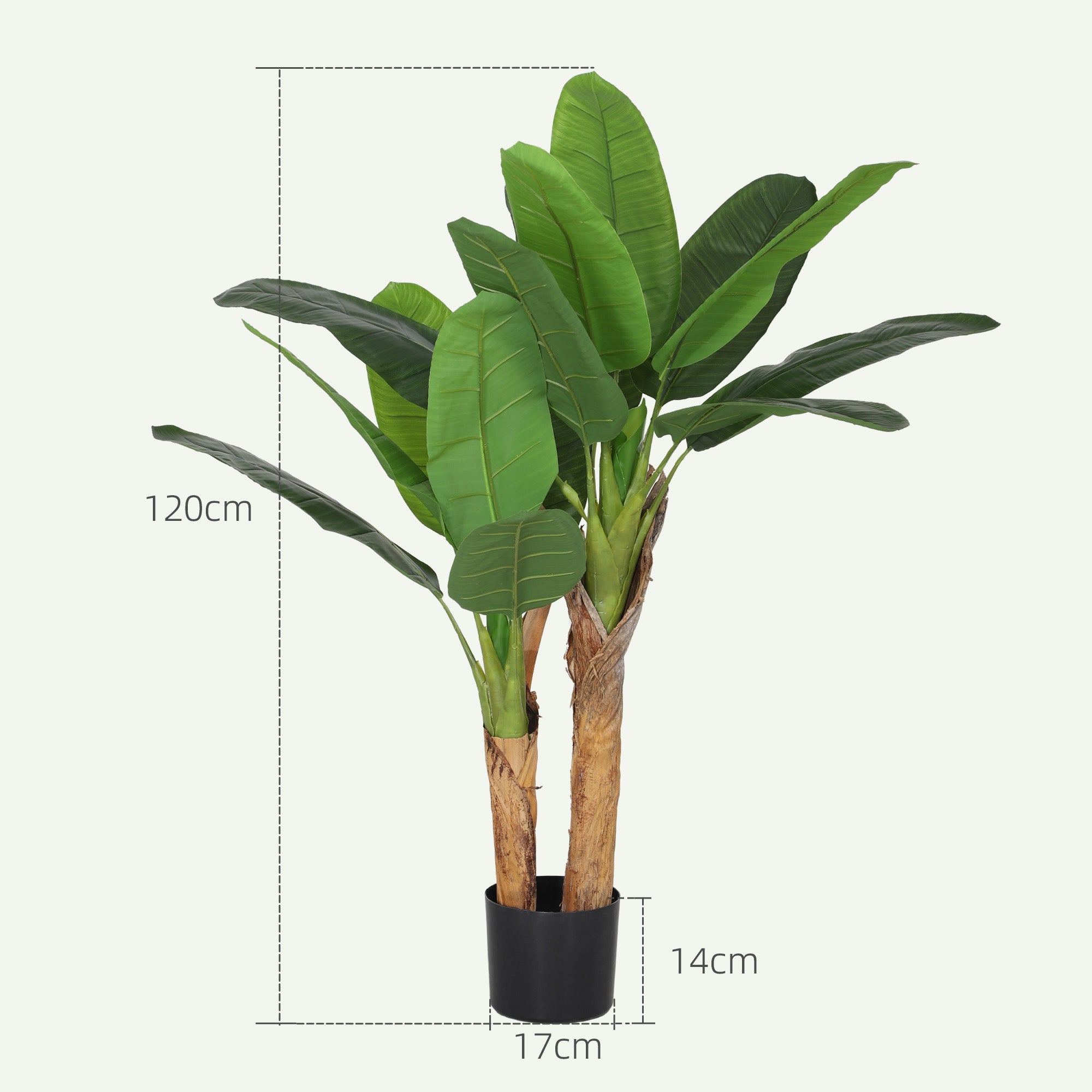 EasyComfort kunstbananenboom 120 cm inclusief pot